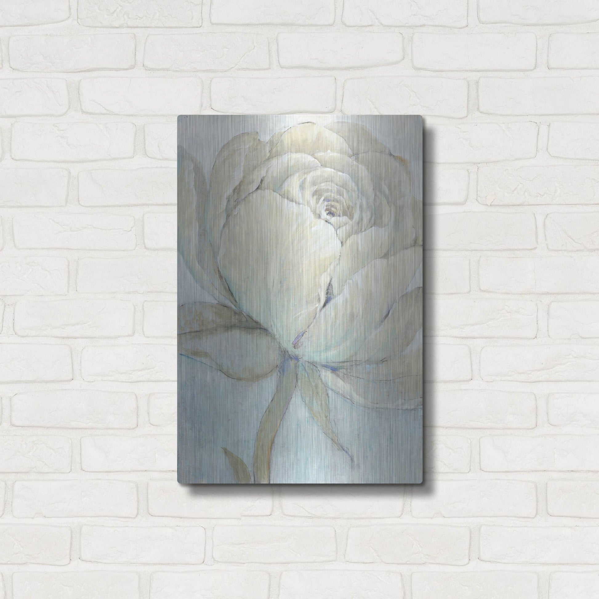 Luxe Metal Art 'English Rose II' by Tim O'Toole, Metal Wall Art,16x24