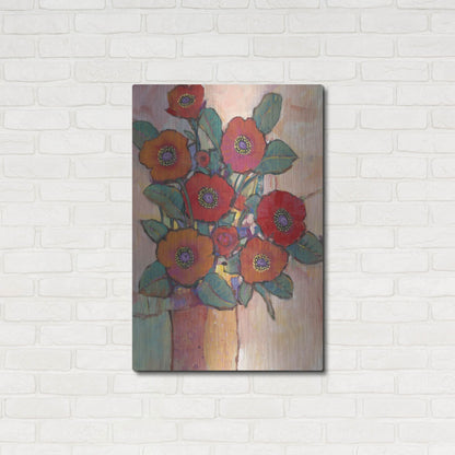 Luxe Metal Art 'Poppies in a Vase I' by Tim O'Toole, Metal Wall Art,24x36