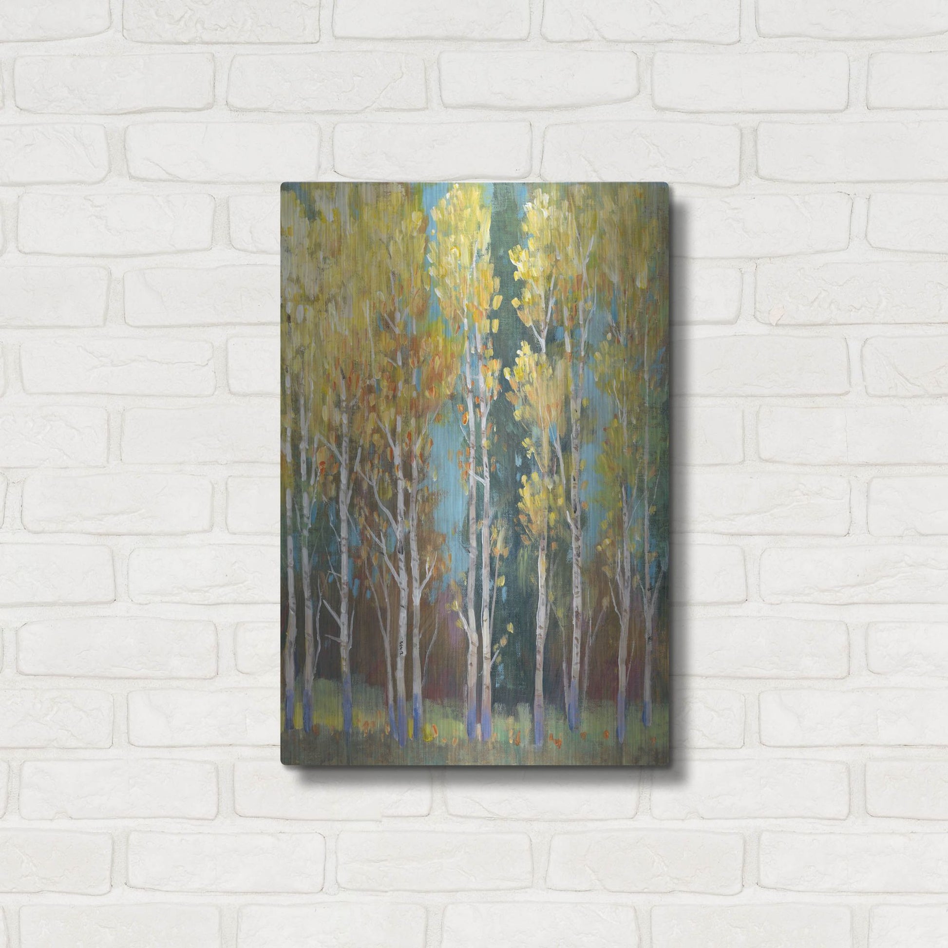 Luxe Metal Art 'Aspen Grove I' by Tim O'Toole, Metal Wall Art,16x24