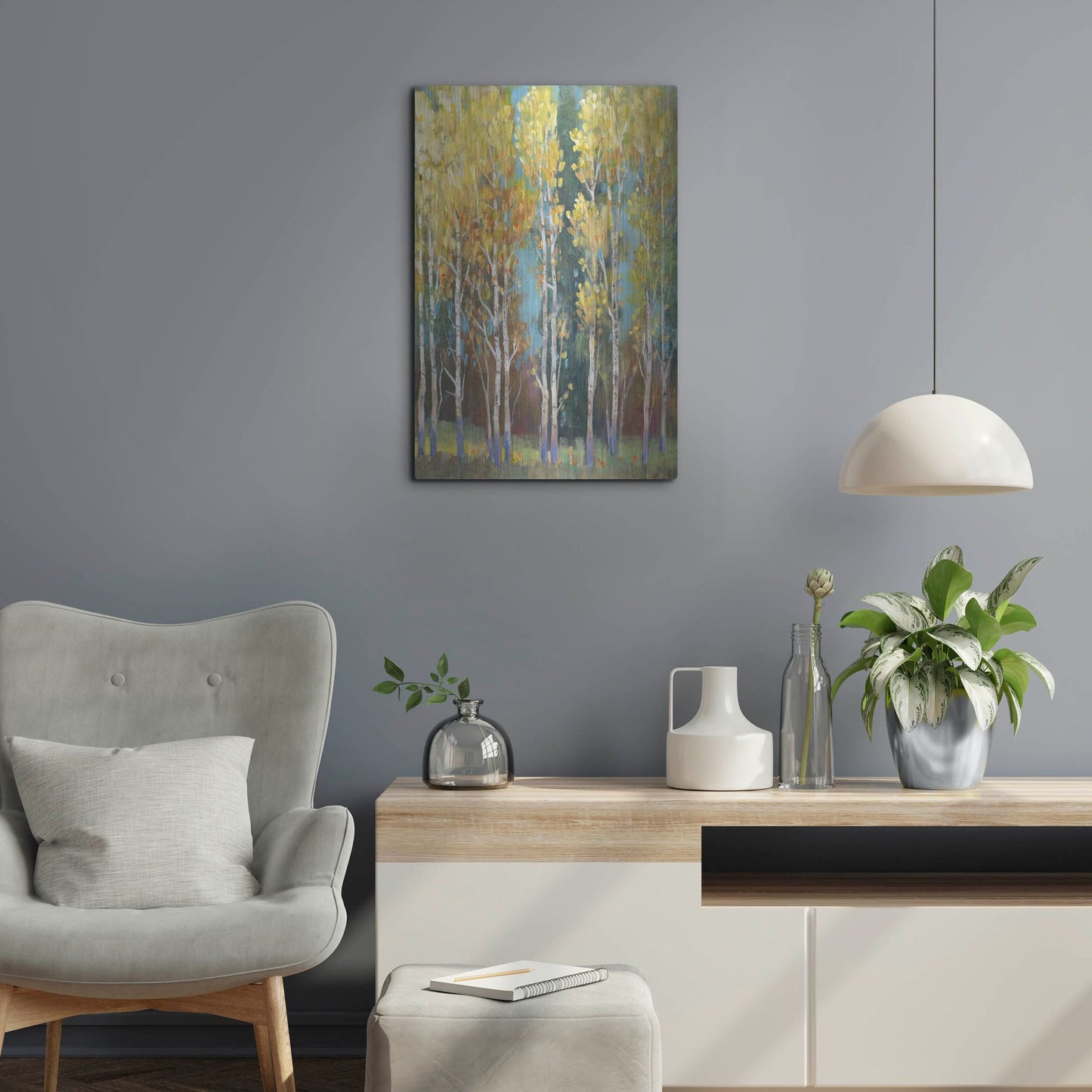 Luxe Metal Art 'Aspen Grove I' by Tim O'Toole, Metal Wall Art,16x24