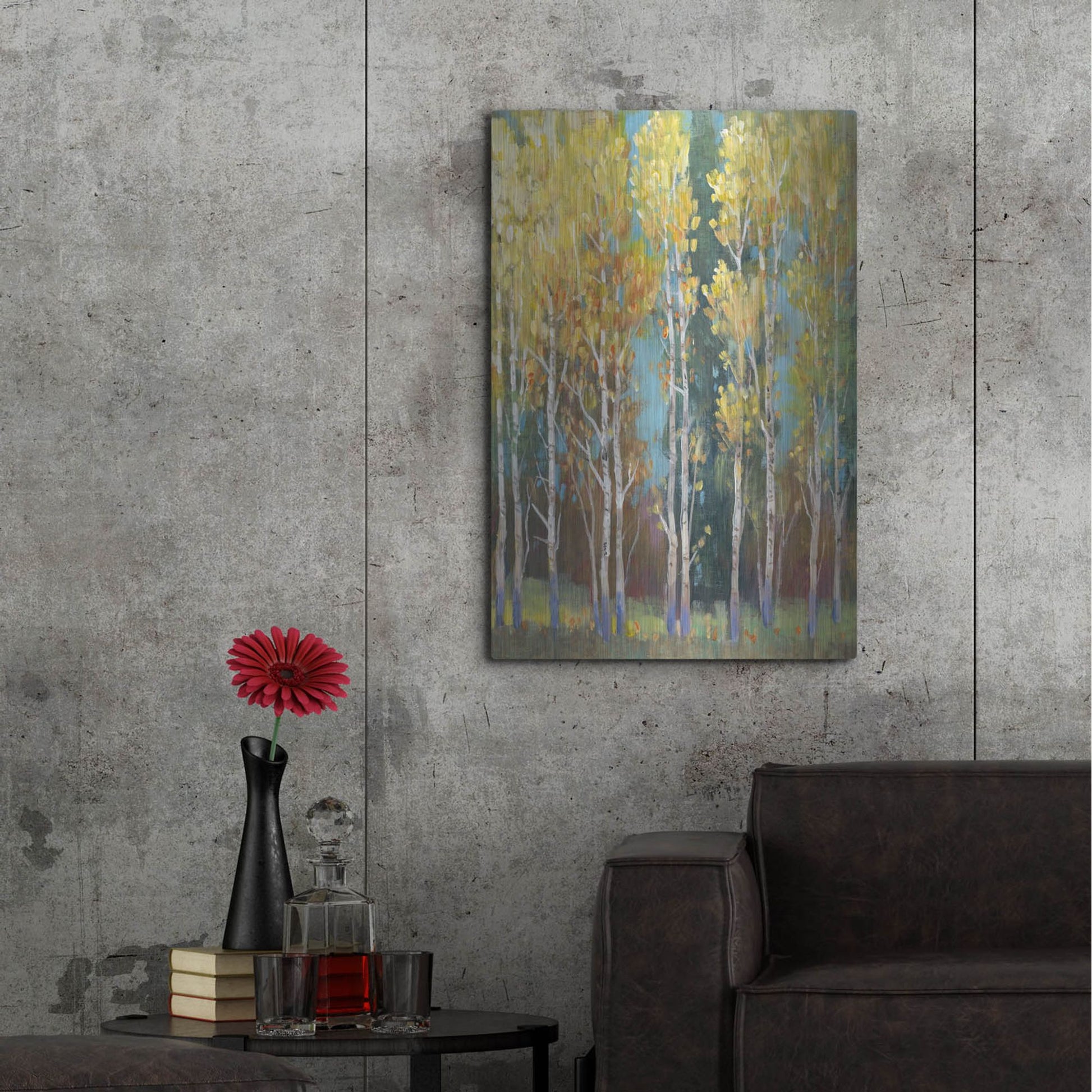 Luxe Metal Art 'Aspen Grove I' by Tim O'Toole, Metal Wall Art,24x36