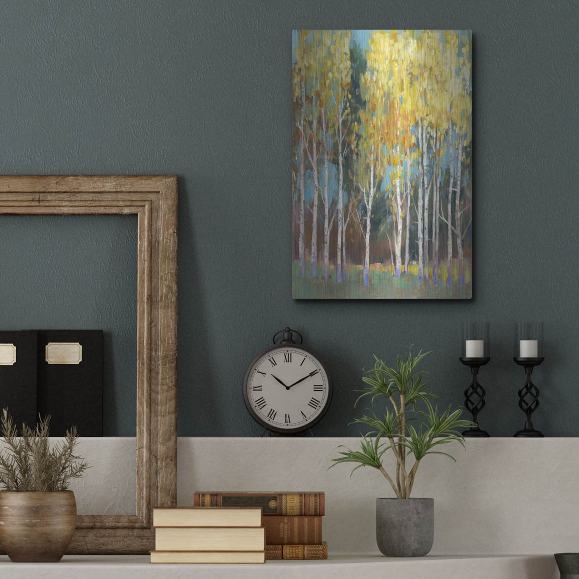 Luxe Metal Art 'Aspen Grove II' by Tim O'Toole, Metal Wall Art,12x16