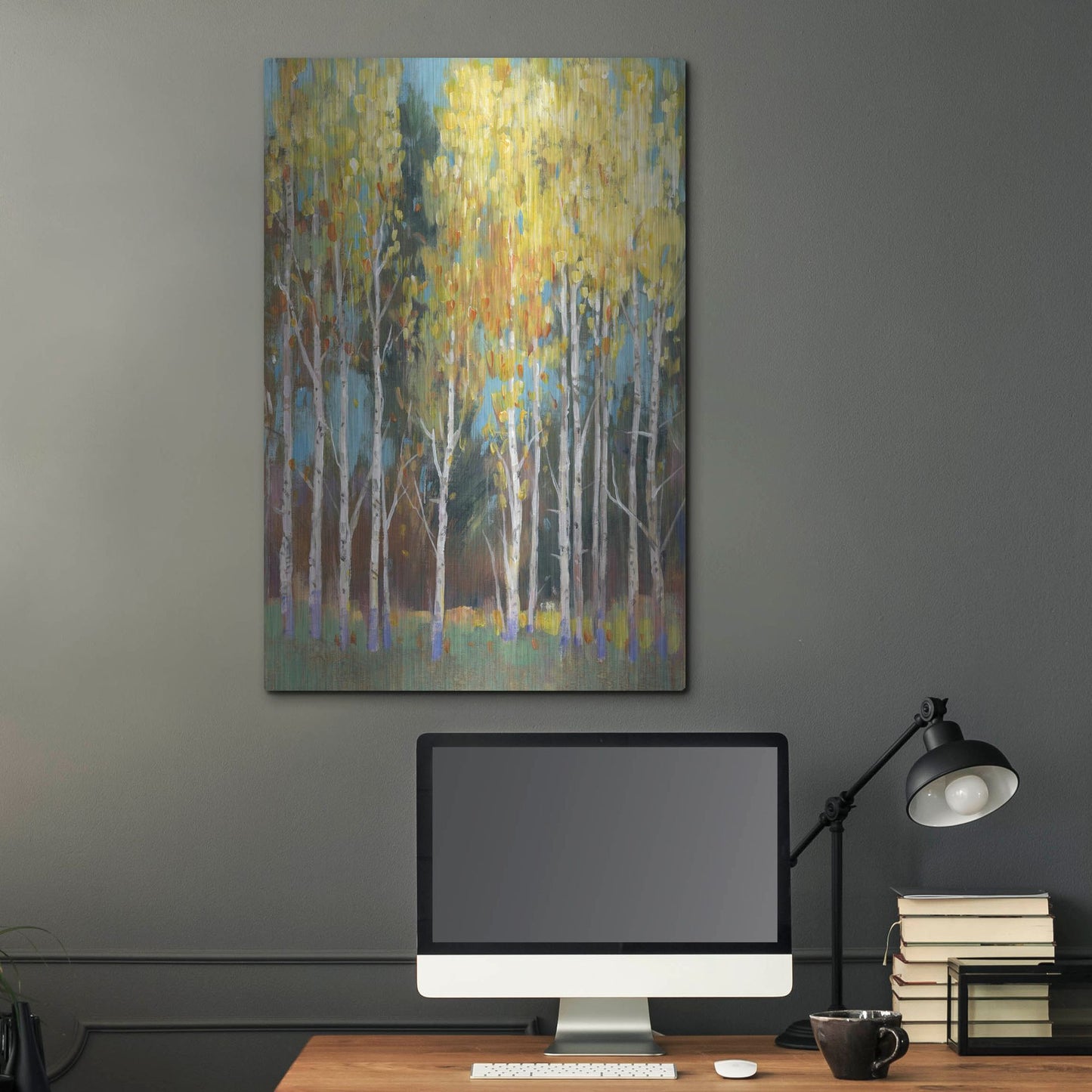 Luxe Metal Art 'Aspen Grove II' by Tim O'Toole, Metal Wall Art,24x36