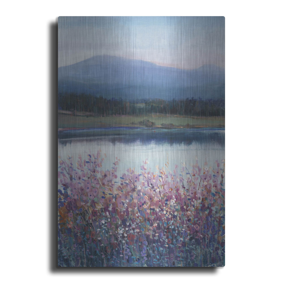 Luxe Metal Art 'Lakeside Mountain I' by Tim O'Toole, Metal Wall Art