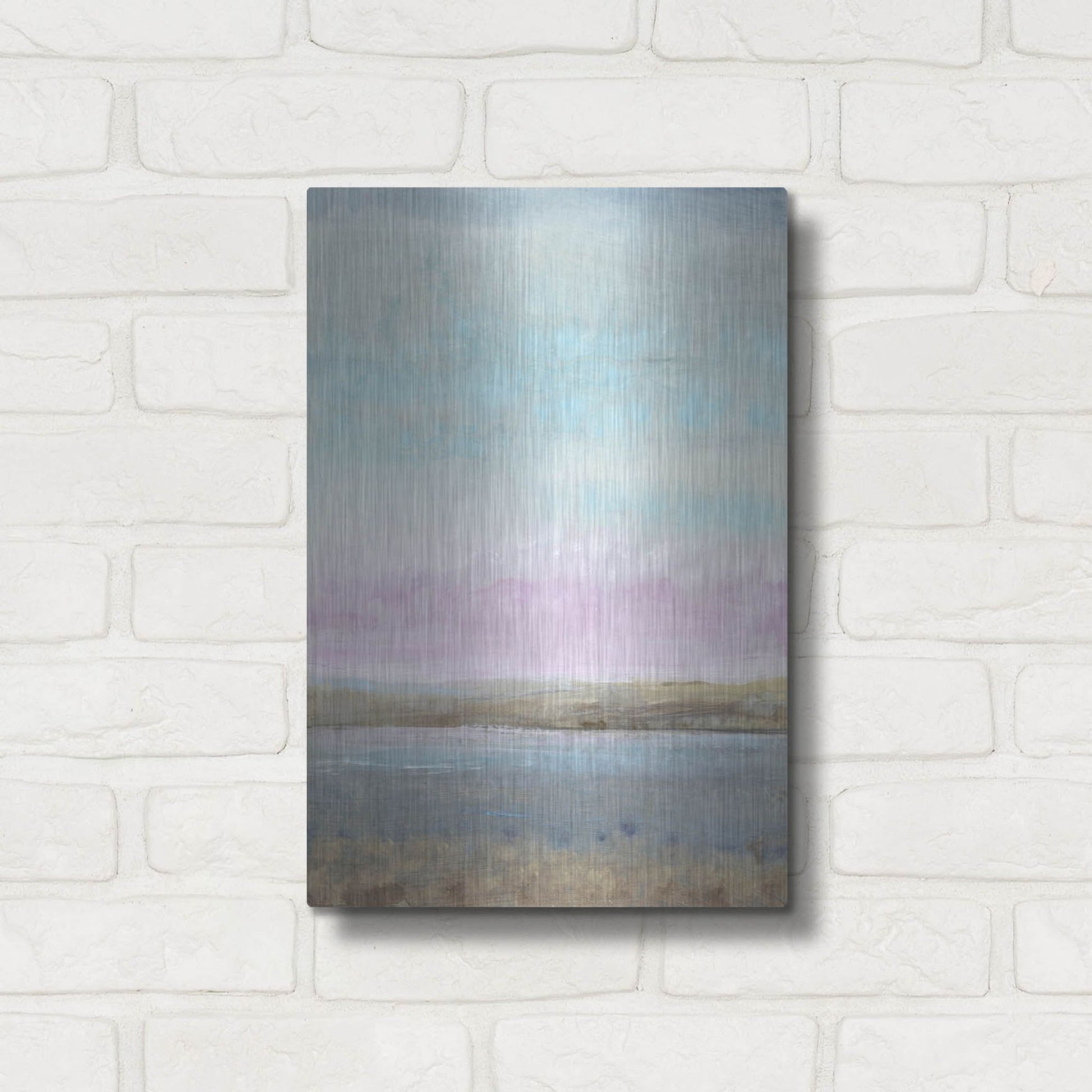 Luxe Metal Art 'Pink Horizon I' by Tim O'Toole, Metal Wall Art,12x16