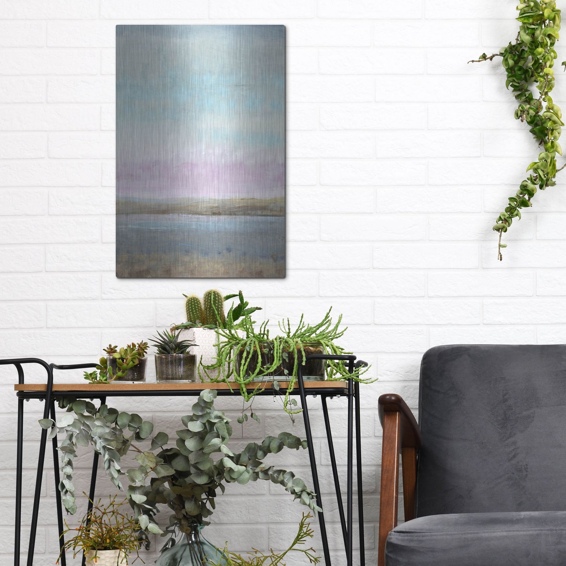 Luxe Metal Art 'Pink Horizon I' by Tim O'Toole, Metal Wall Art,12x16