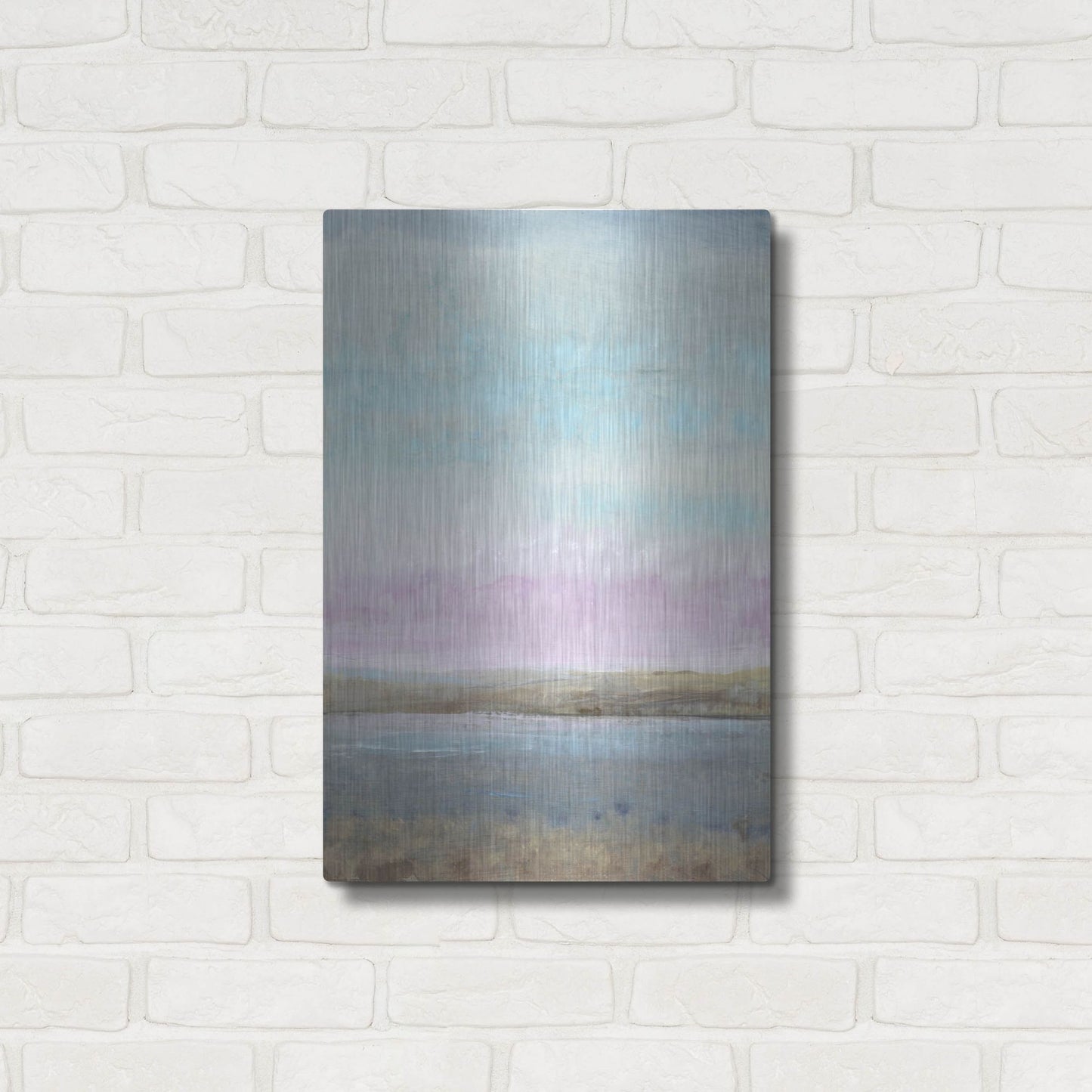 Luxe Metal Art 'Pink Horizon I' by Tim O'Toole, Metal Wall Art,16x24