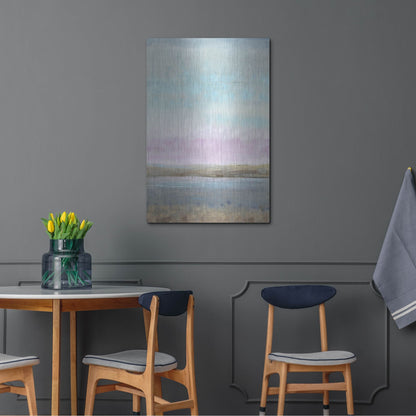 Luxe Metal Art 'Pink Horizon I' by Tim O'Toole, Metal Wall Art,24x36