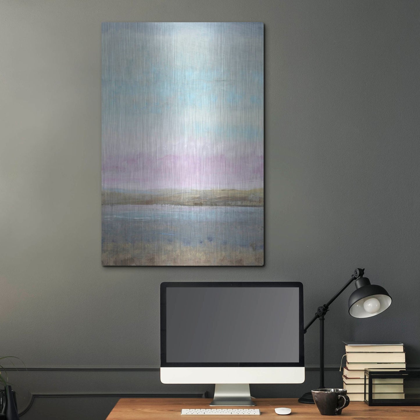 Luxe Metal Art 'Pink Horizon I' by Tim O'Toole, Metal Wall Art,24x36