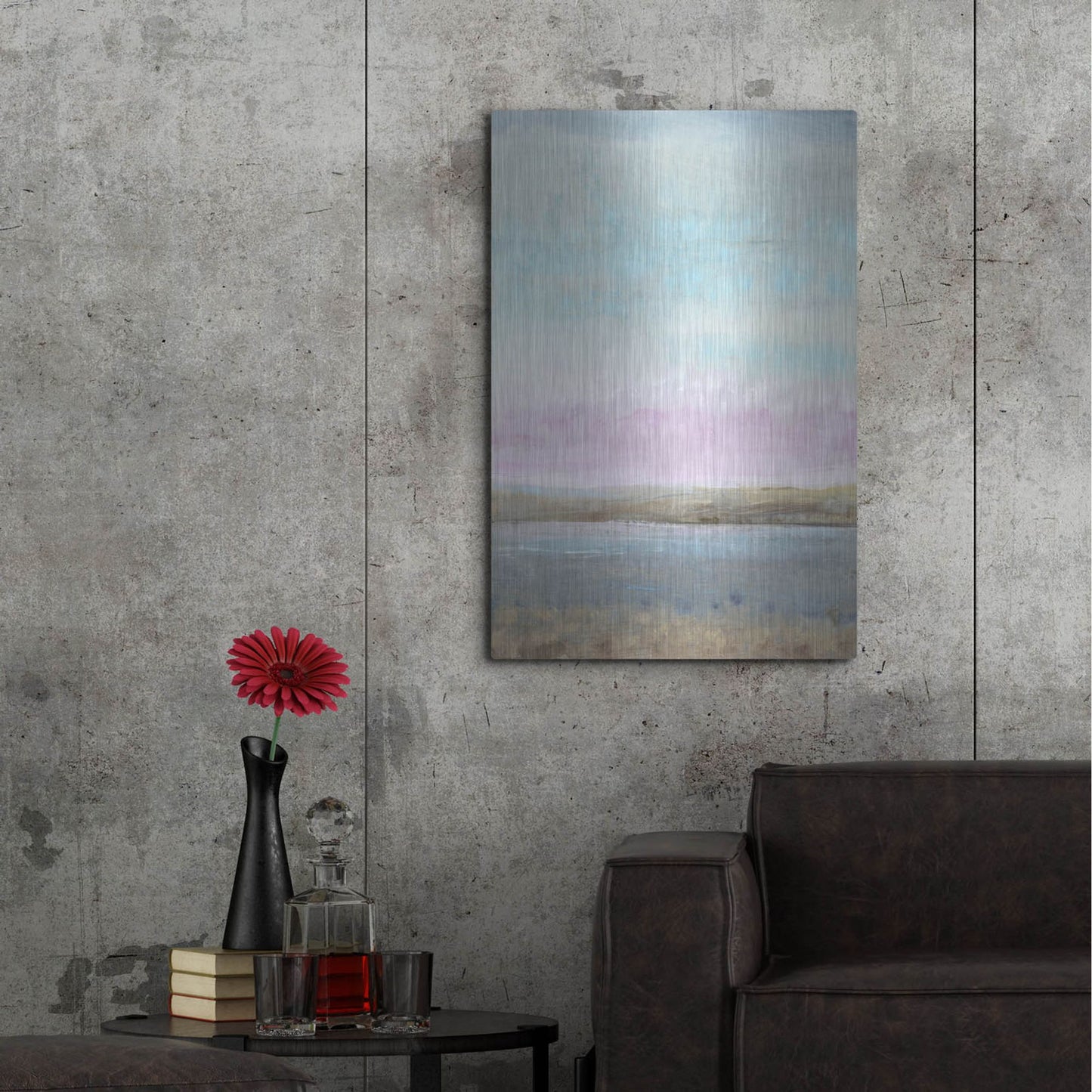 Luxe Metal Art 'Pink Horizon I' by Tim O'Toole, Metal Wall Art,24x36