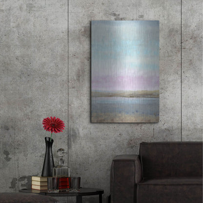 Luxe Metal Art 'Pink Horizon I' by Tim O'Toole, Metal Wall Art,24x36