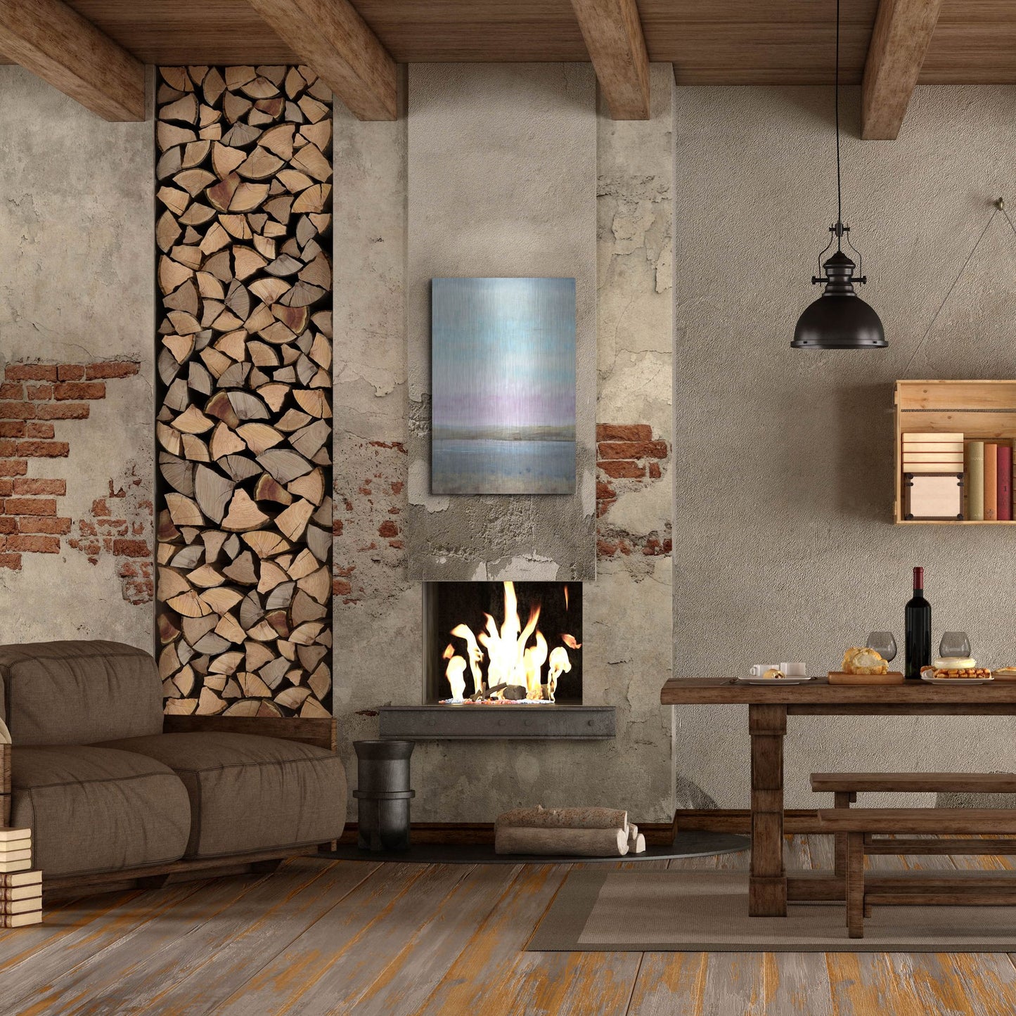 Luxe Metal Art 'Pink Horizon I' by Tim O'Toole, Metal Wall Art,24x36