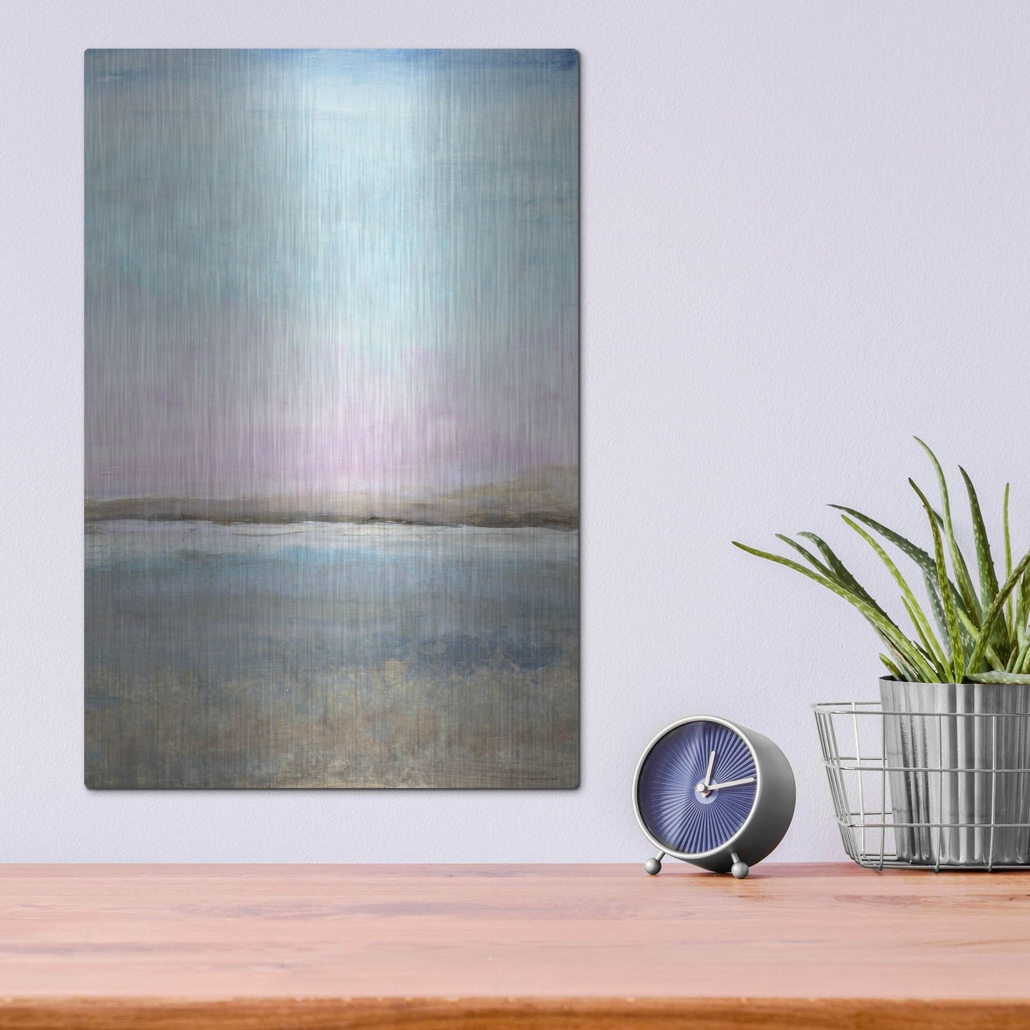 Luxe Metal Art 'Pink Horizon II' by Tim O'Toole, Metal Wall Art,12x16