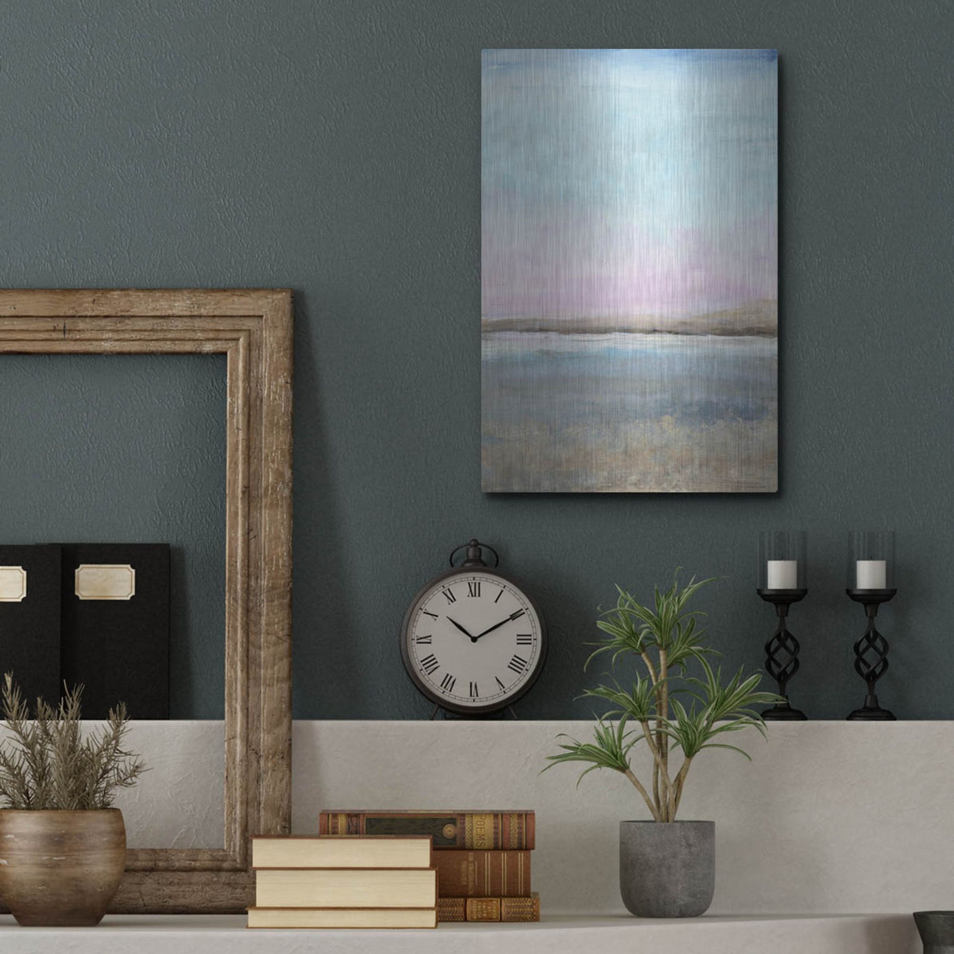 Luxe Metal Art 'Pink Horizon II' by Tim O'Toole, Metal Wall Art,12x16