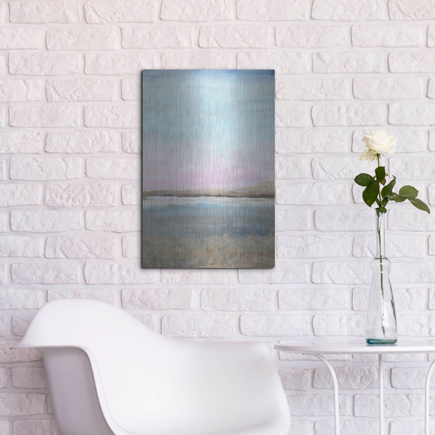 Luxe Metal Art 'Pink Horizon II' by Tim O'Toole, Metal Wall Art,16x24