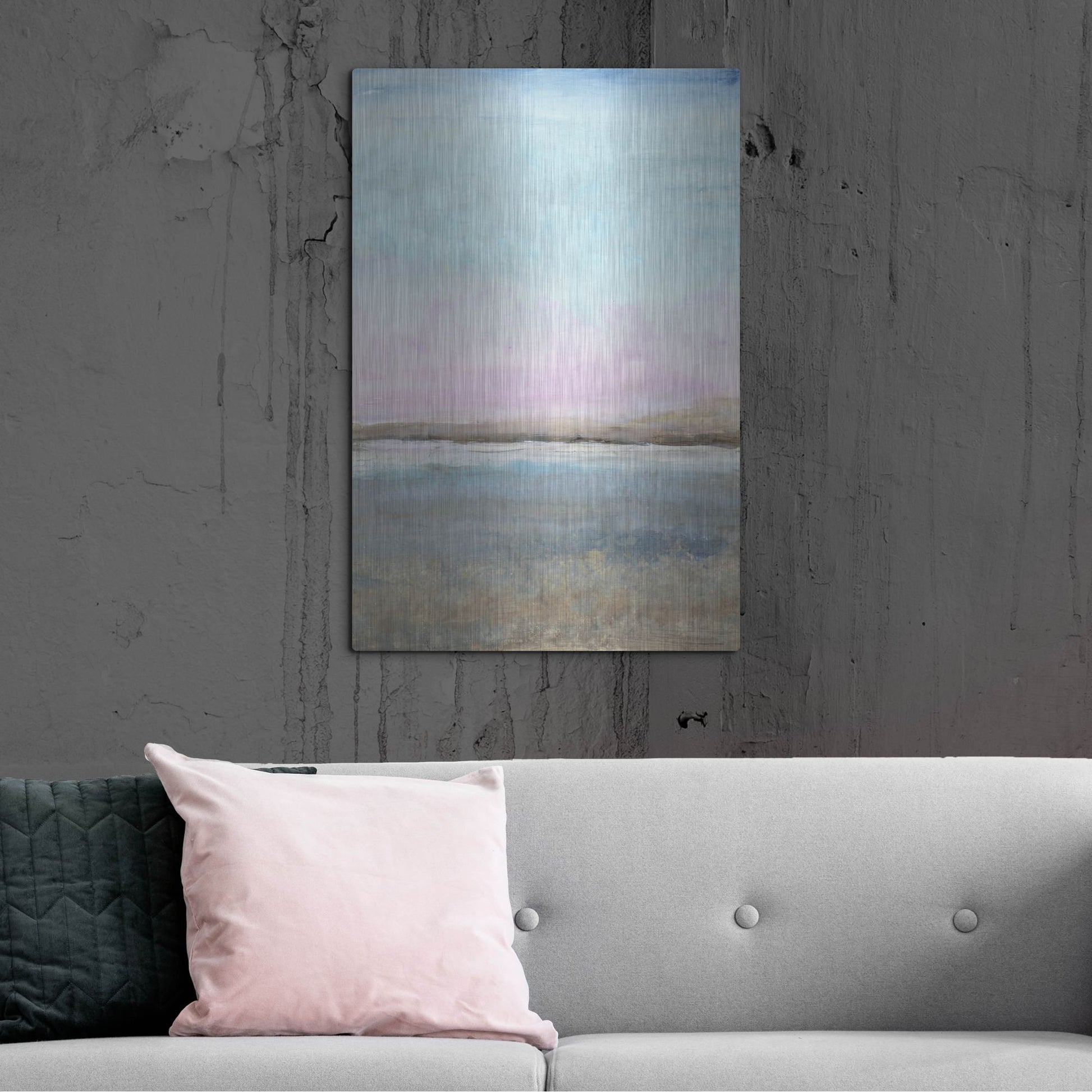 Luxe Metal Art 'Pink Horizon II' by Tim O'Toole, Metal Wall Art,24x36