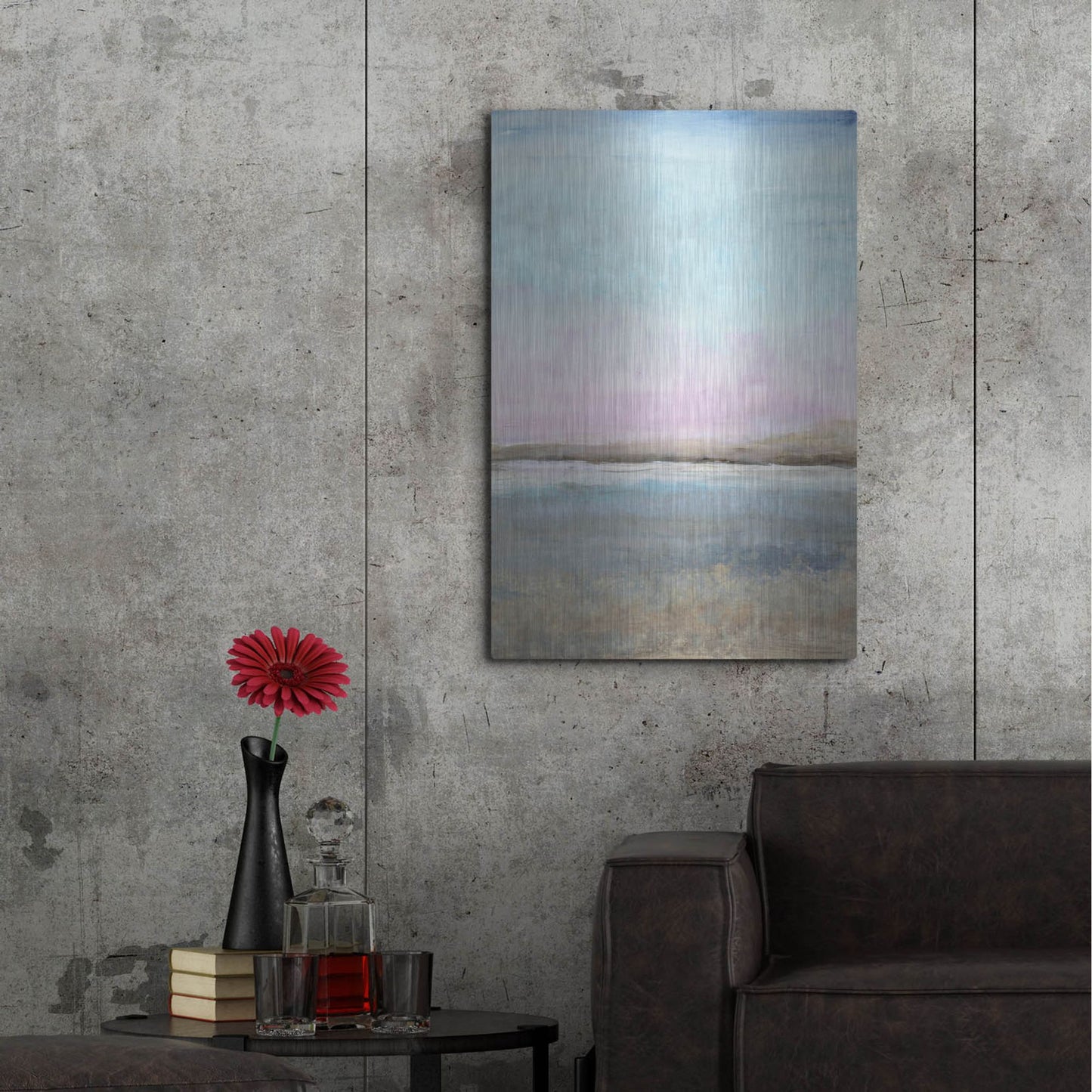 Luxe Metal Art 'Pink Horizon II' by Tim O'Toole, Metal Wall Art,24x36