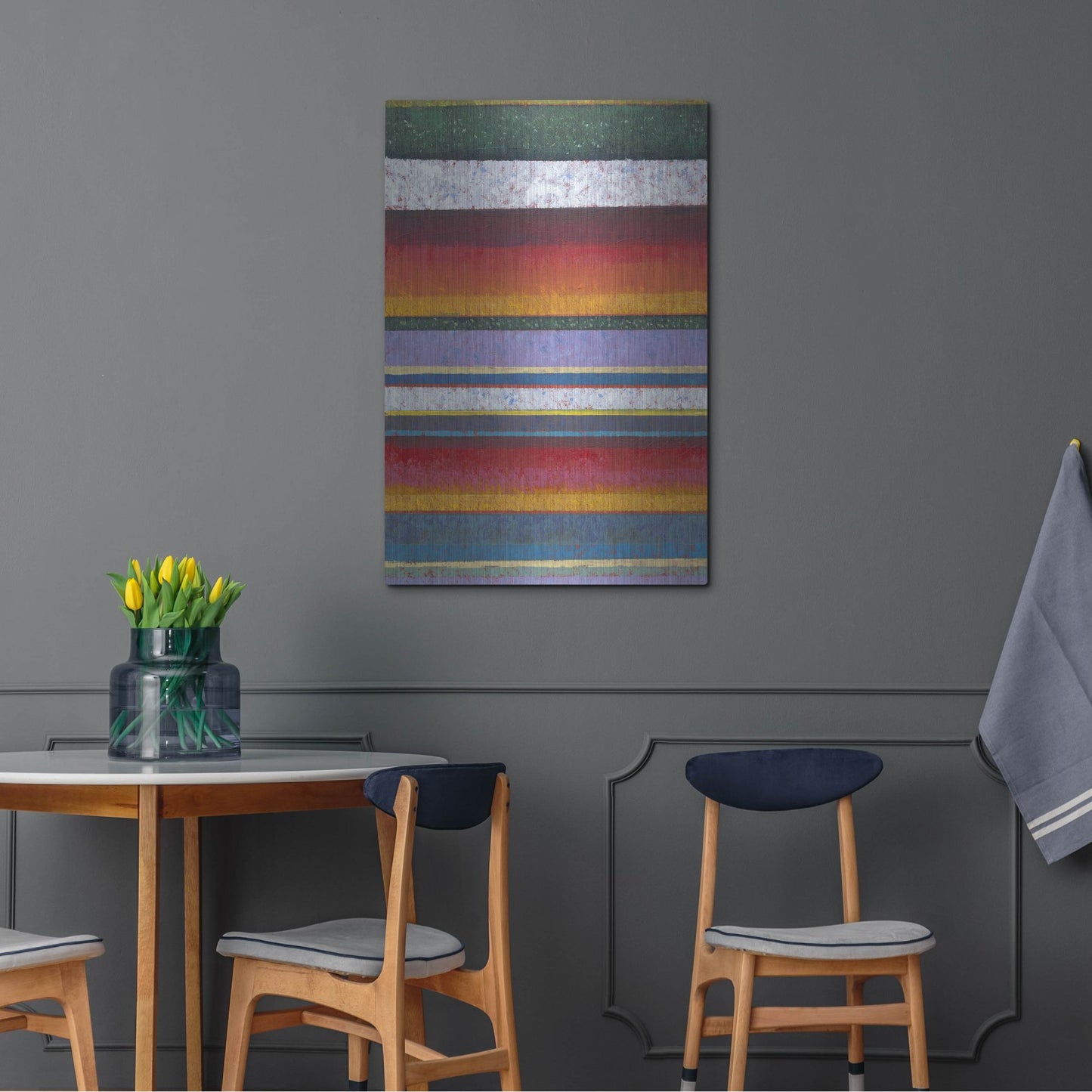 Luxe Metal Art 'Tulip Fields II' by Tim O'Toole, Metal Wall Art,24x36