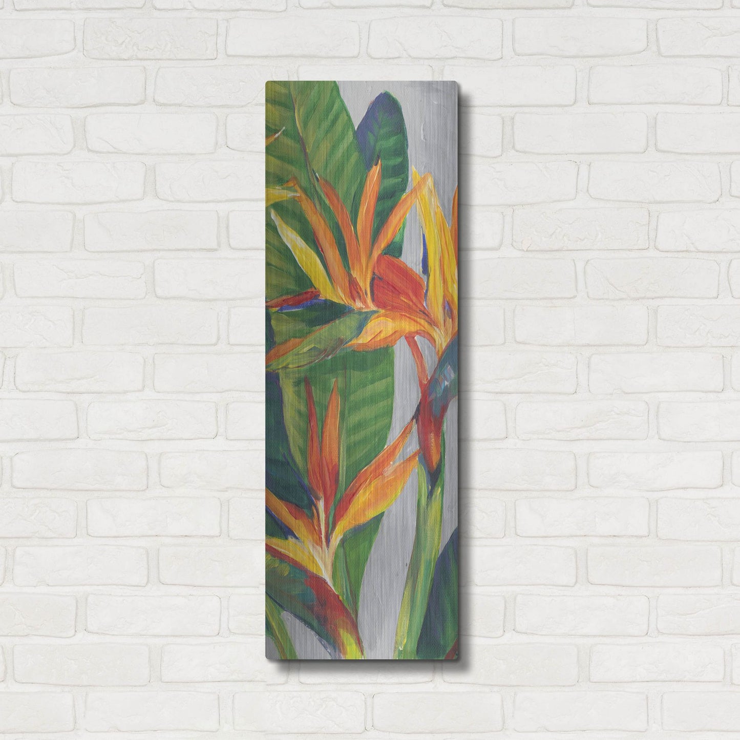 Luxe Metal Art 'Bird of Paradise Triptych II' by Tim O'Toole, Metal Wall Art,12x36