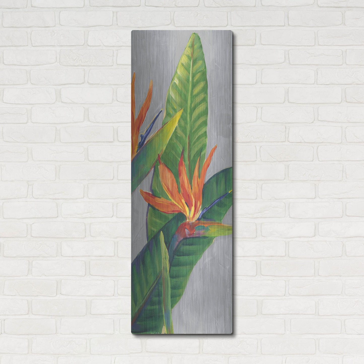 Luxe Metal Art 'Bird of Paradise Triptych III' by Tim O'Toole, Metal Wall Art,16x48