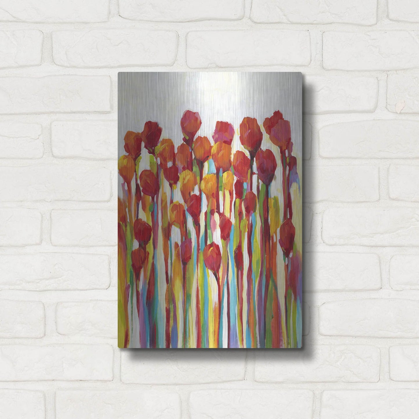 Luxe Metal Art 'Bursting with Color I' by Tim O'Toole, Metal Wall Art,12x16