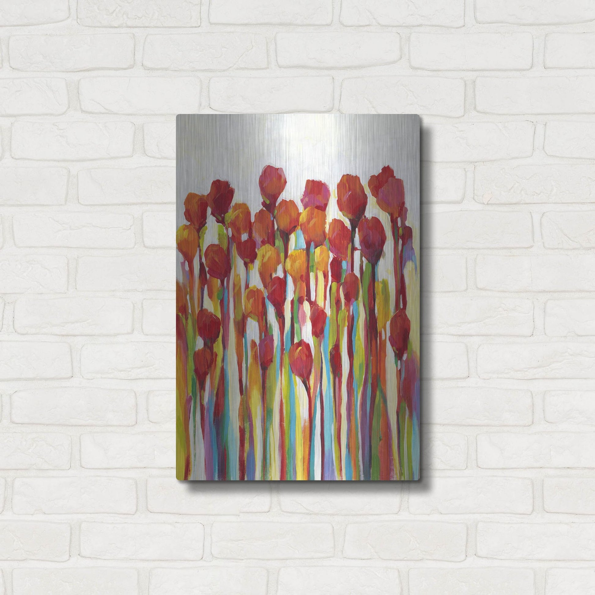 Luxe Metal Art 'Bursting with Color I' by Tim O'Toole, Metal Wall Art,16x24