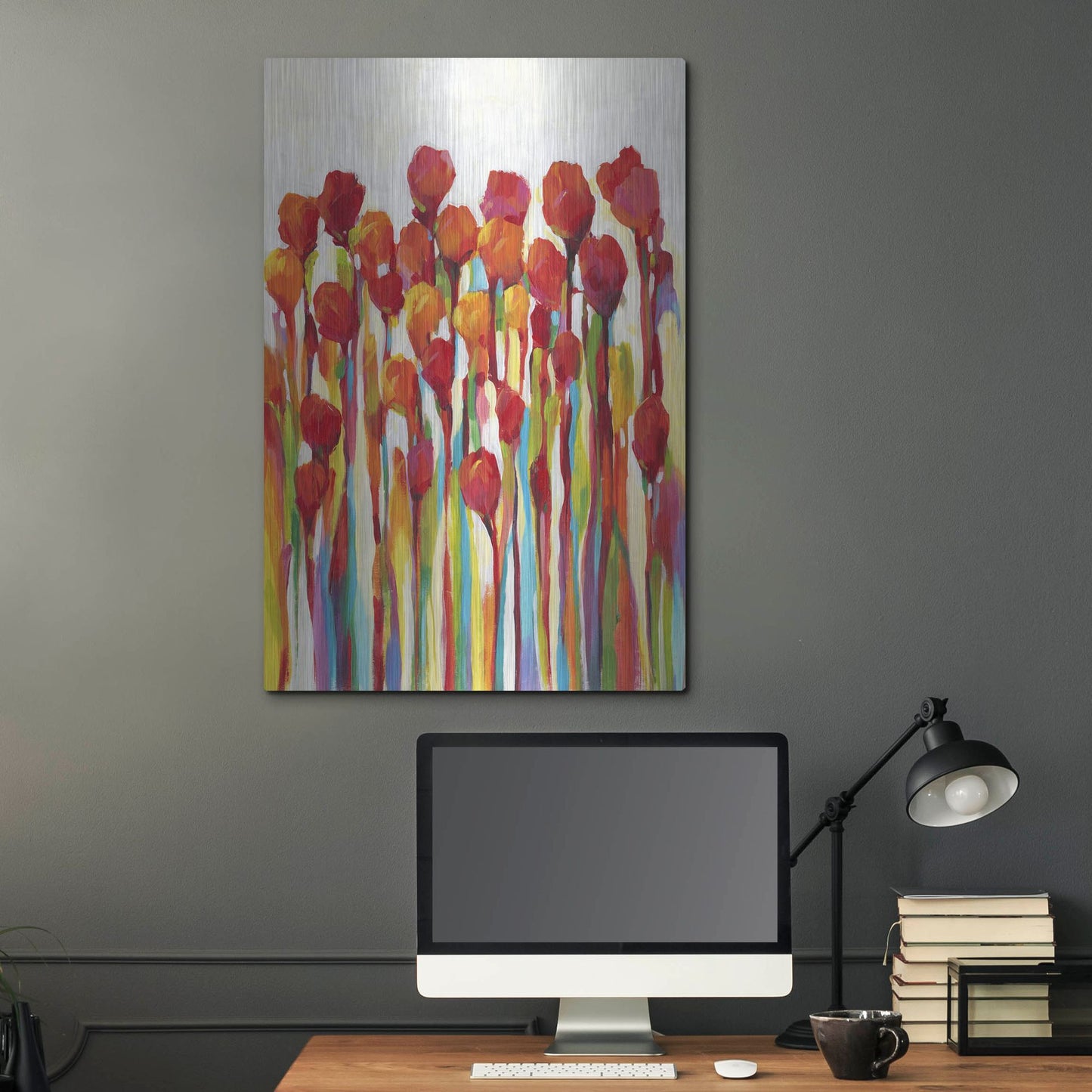 Luxe Metal Art 'Bursting with Color I' by Tim O'Toole, Metal Wall Art,24x36