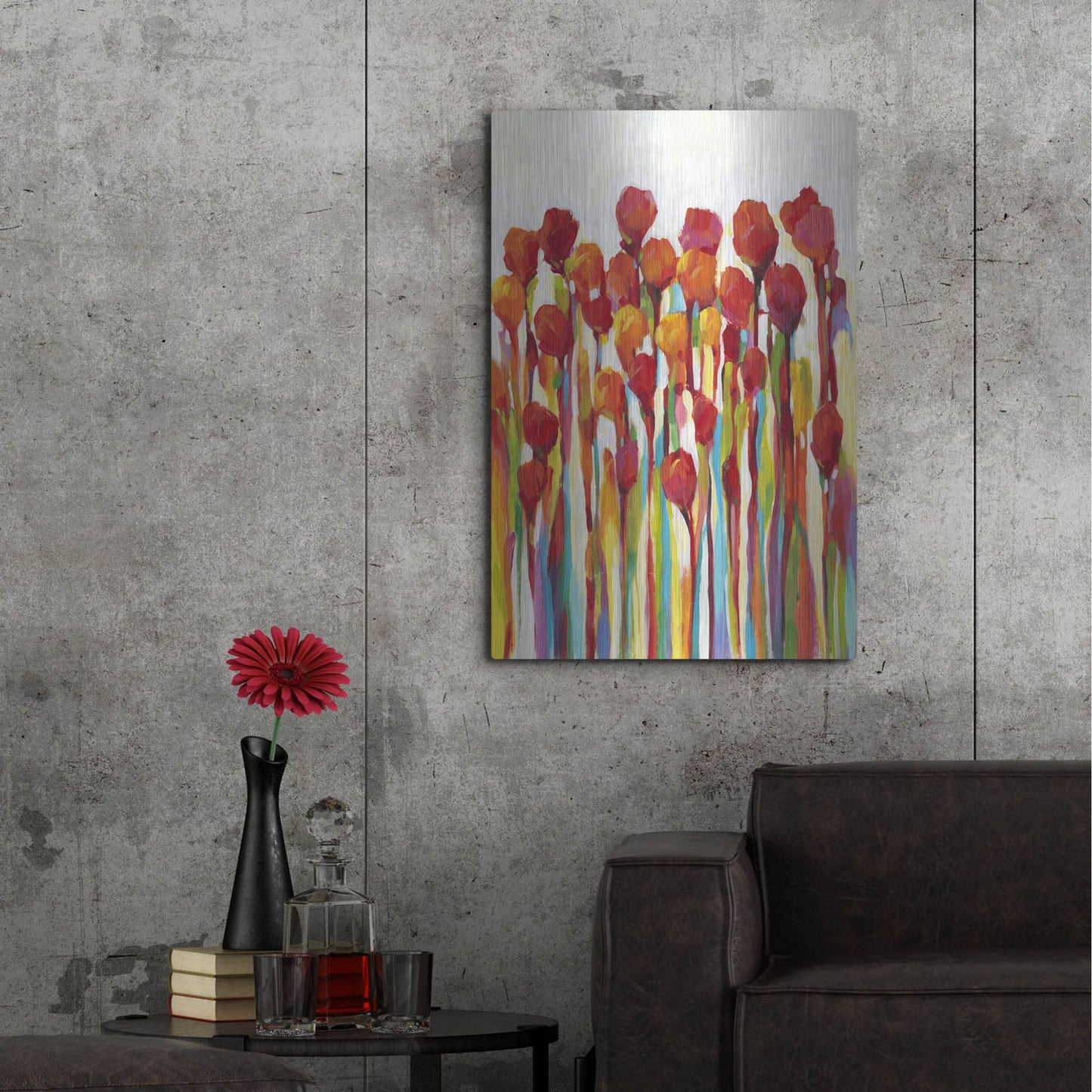 Luxe Metal Art 'Bursting with Color I' by Tim O'Toole, Metal Wall Art,24x36