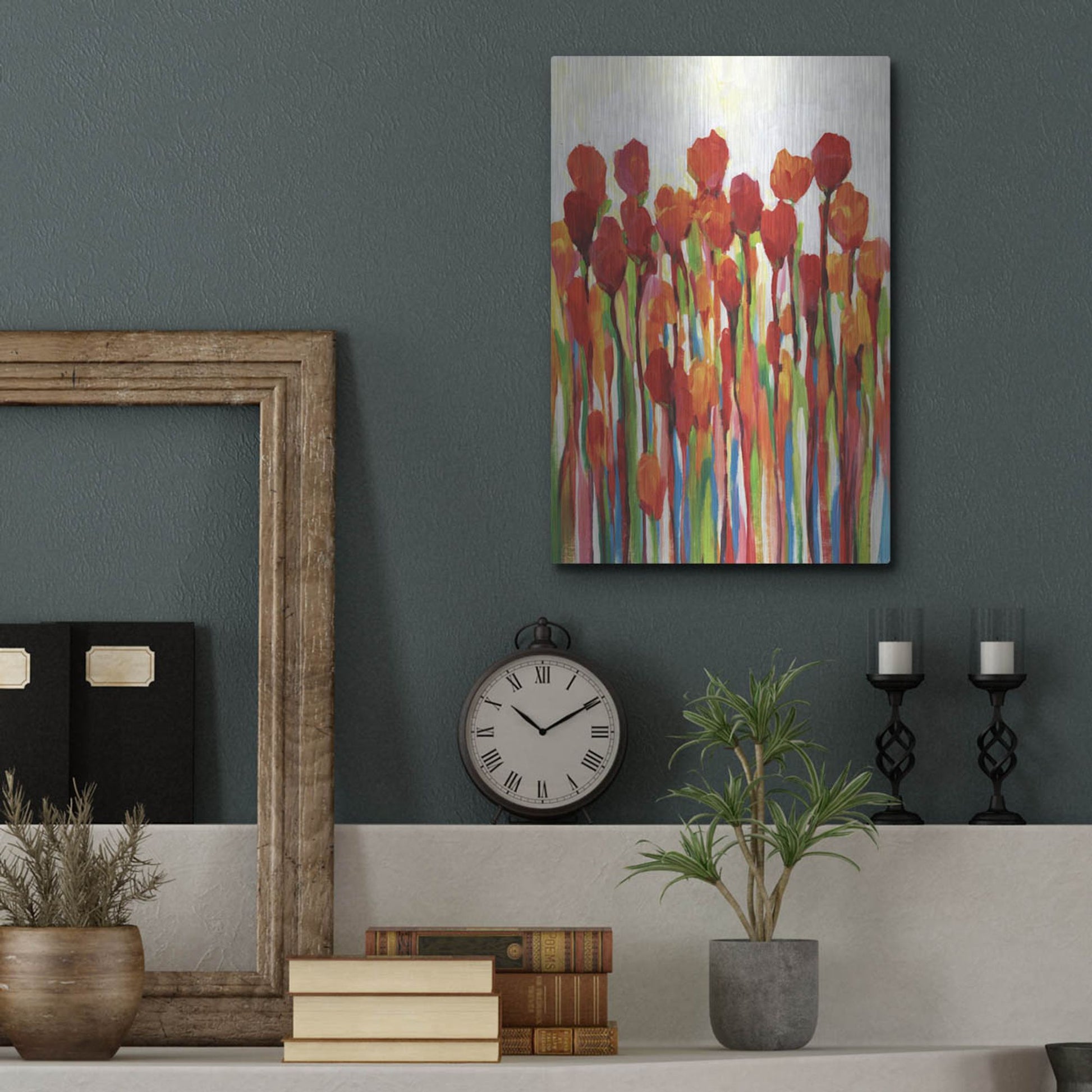 Luxe Metal Art 'Bursting with Color II' by Tim O'Toole, Metal Wall Art,12x16