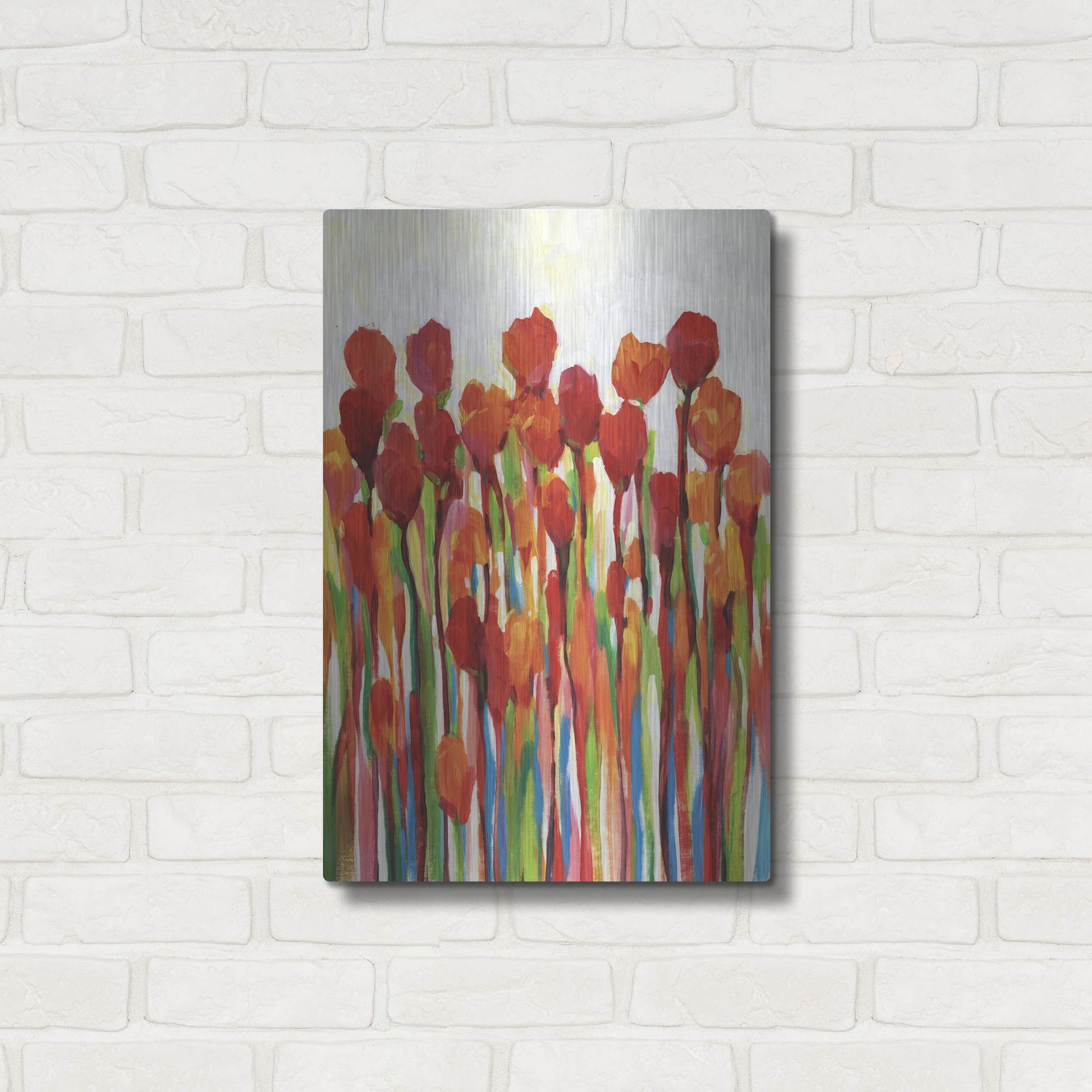 Luxe Metal Art 'Bursting with Color II' by Tim O'Toole, Metal Wall Art,16x24