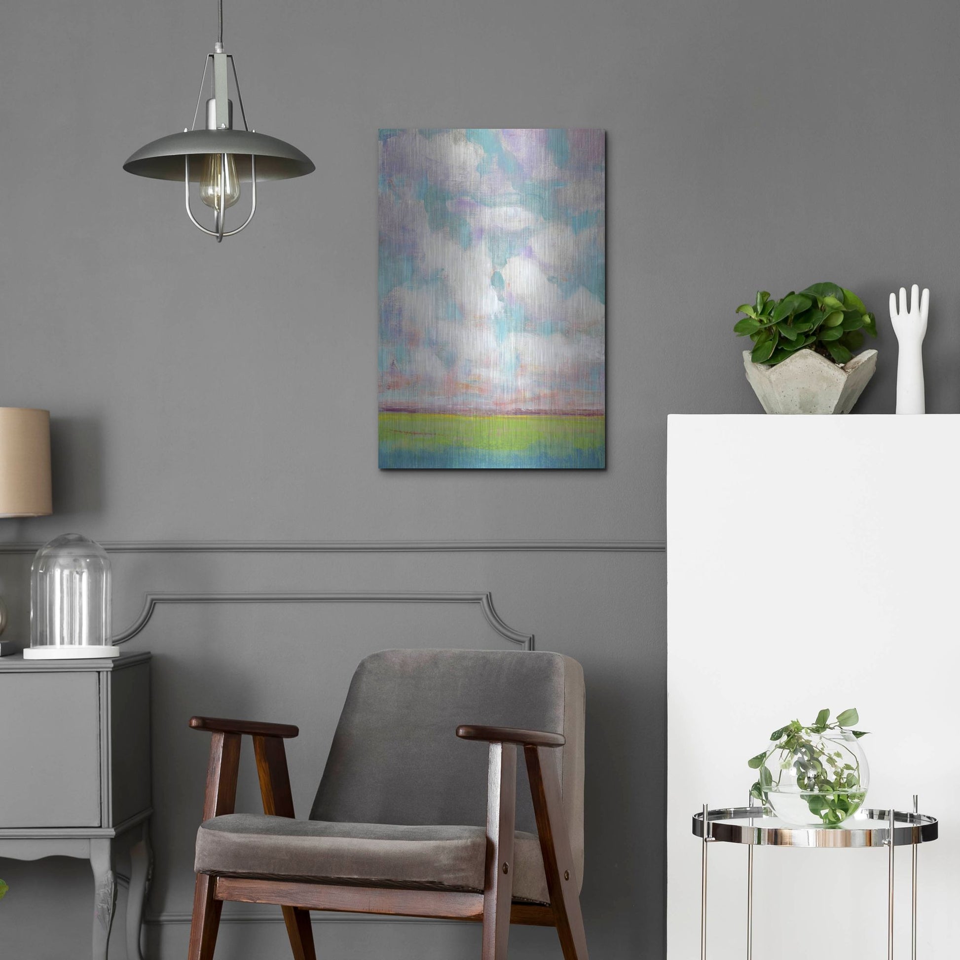 Luxe Metal Art 'Clouds in Motion I' by Tim O'Toole, Metal Wall Art,16x24