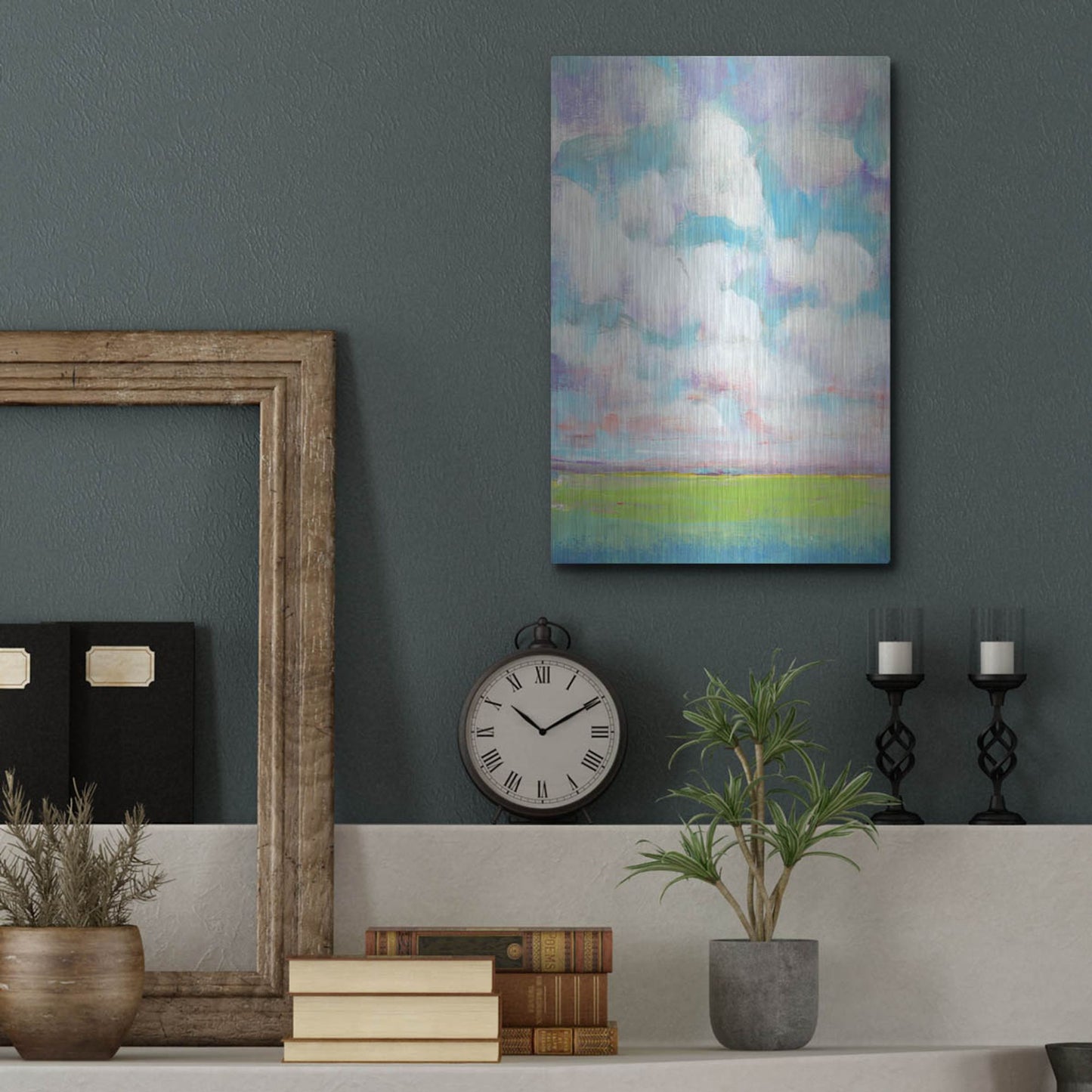 Luxe Metal Art 'Clouds in Motion II' by Tim O'Toole, Metal Wall Art,12x16