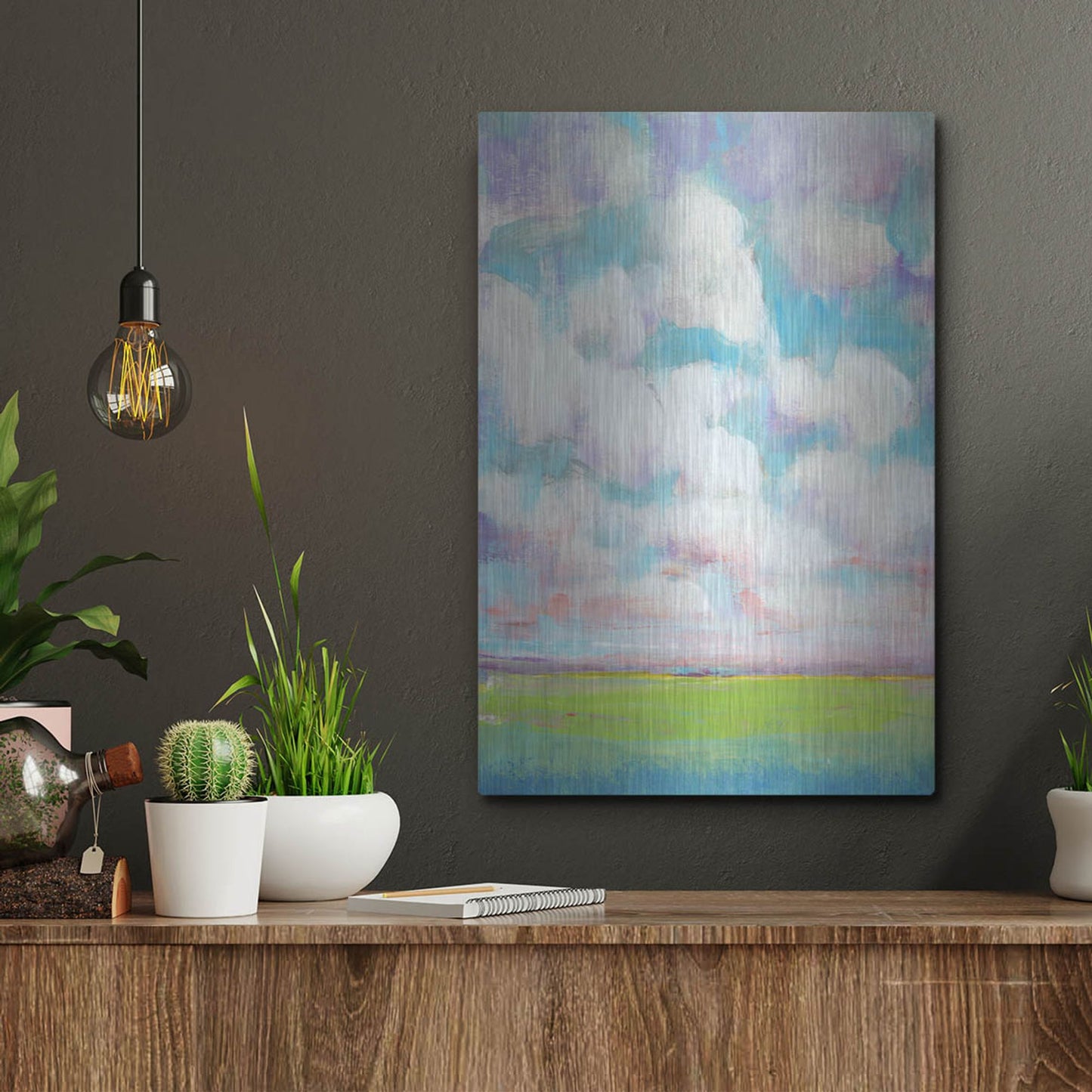 Luxe Metal Art 'Clouds in Motion II' by Tim O'Toole, Metal Wall Art,12x16