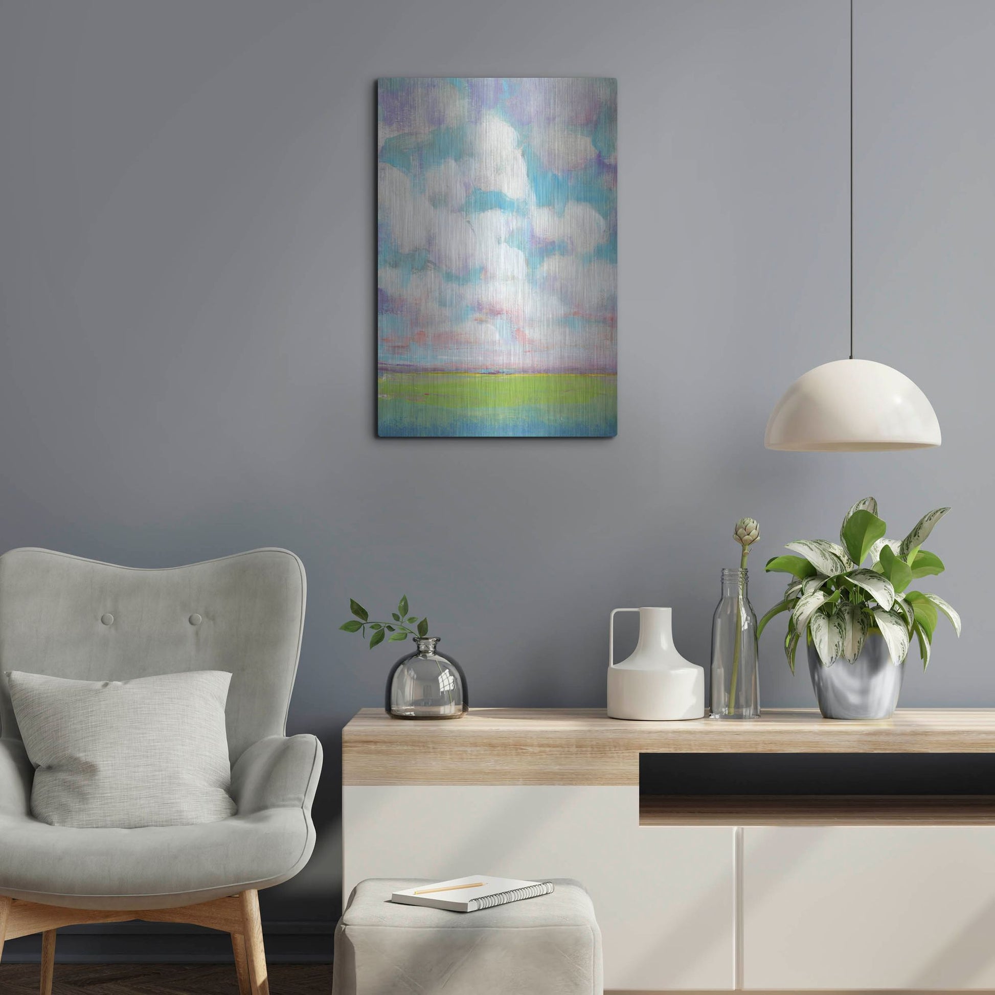 Luxe Metal Art 'Clouds in Motion II' by Tim O'Toole, Metal Wall Art,16x24
