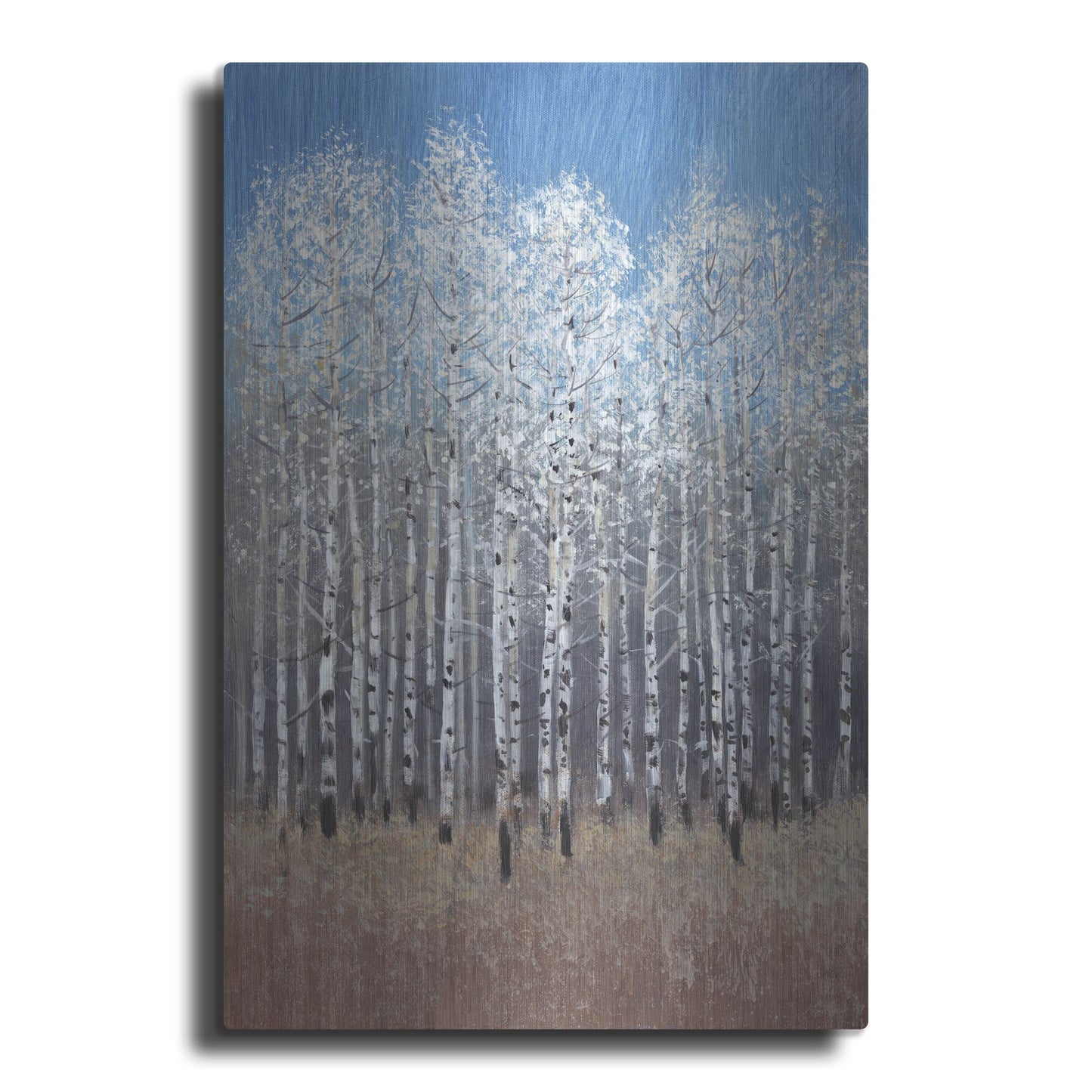 Luxe Metal Art 'Cobalt Birches I' by Tim O'Toole, Metal Wall Art