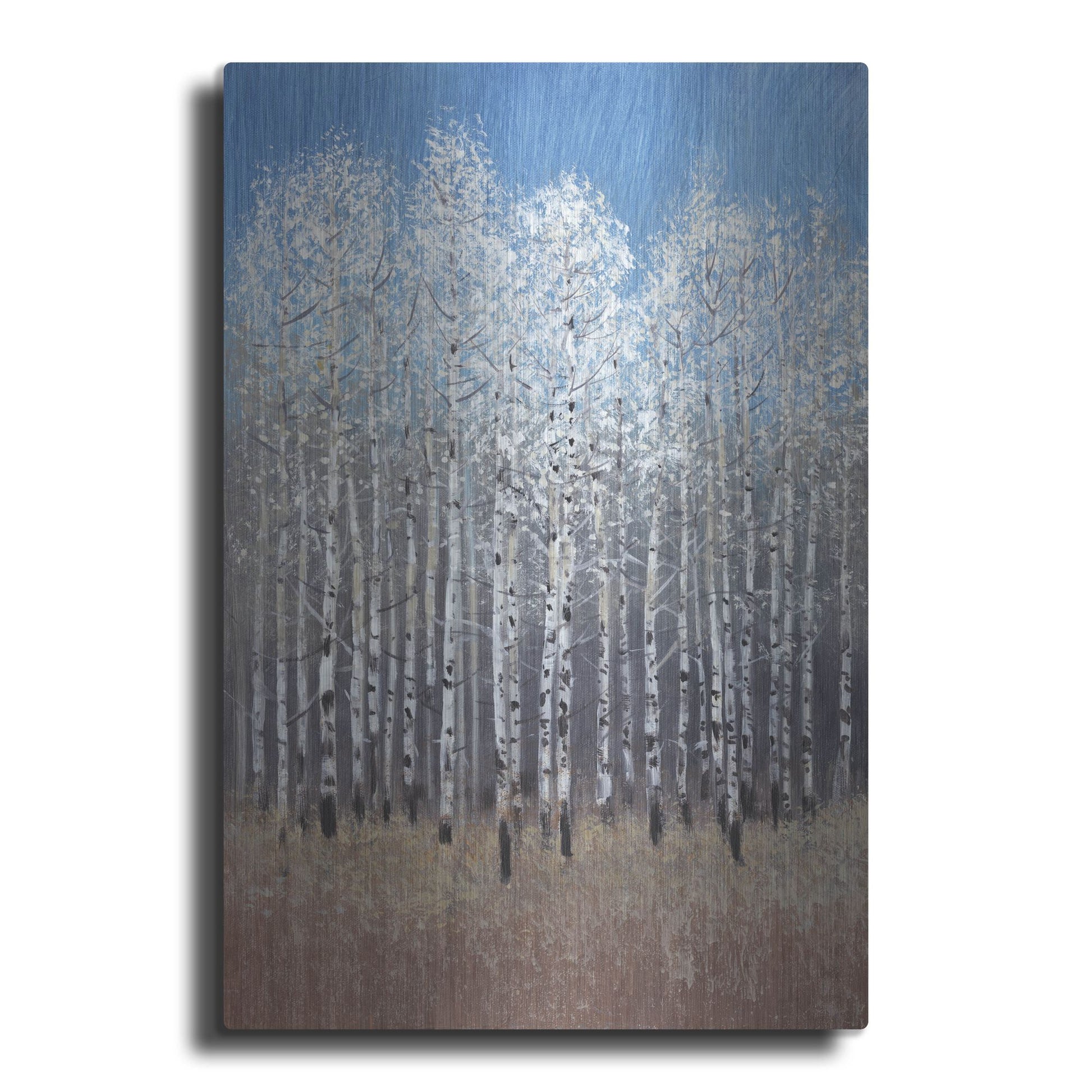 Luxe Metal Art 'Cobalt Birches I' by Tim O'Toole, Metal Wall Art