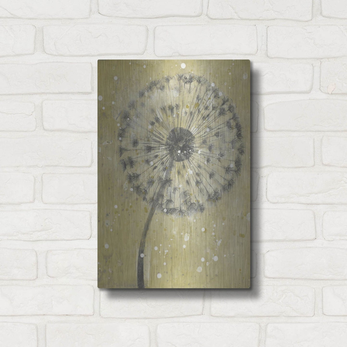 Luxe Metal Art 'Dandelion Abstract I' by Tim O'Toole, Metal Wall Art,12x16