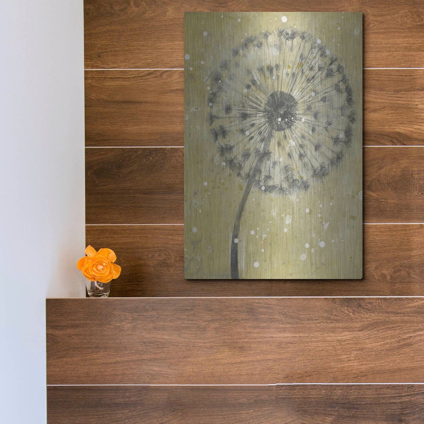 Luxe Metal Art 'Dandelion Abstract I' by Tim O'Toole, Metal Wall Art,12x16