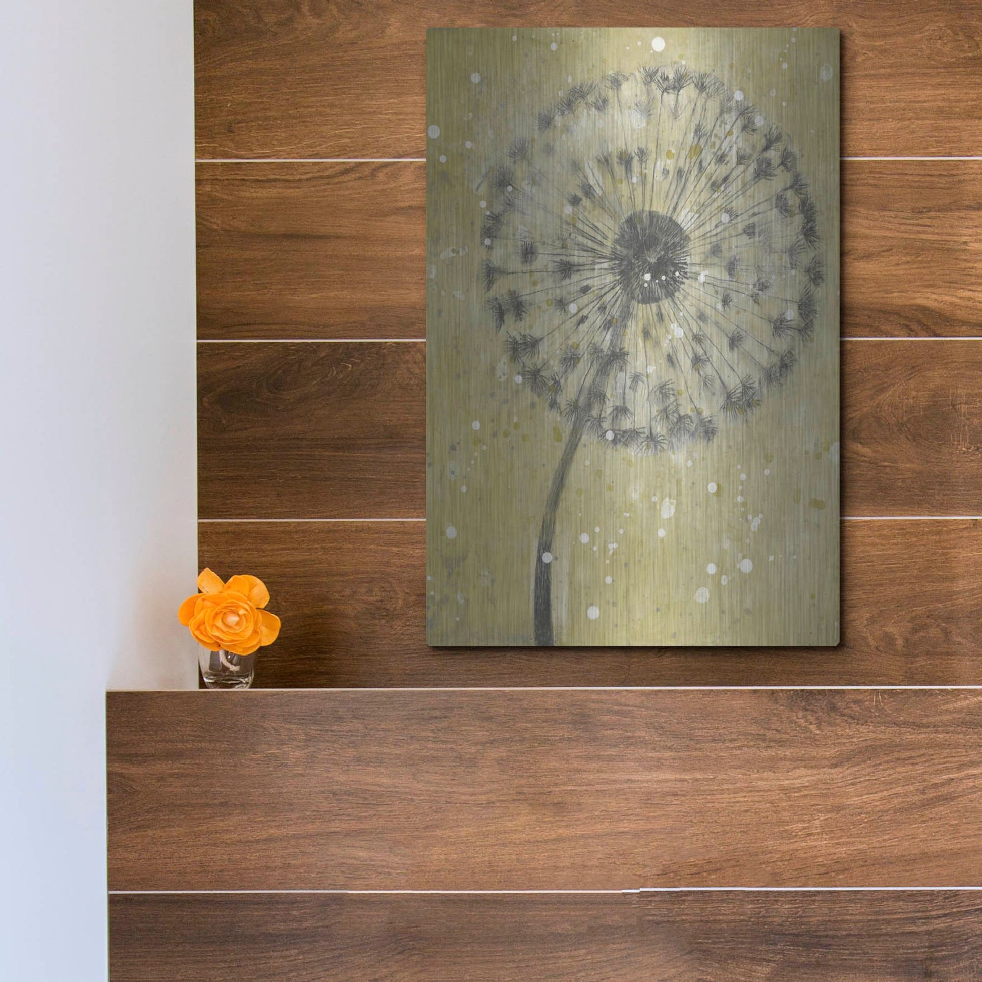 Luxe Metal Art 'Dandelion Abstract I' by Tim O'Toole, Metal Wall Art,12x16