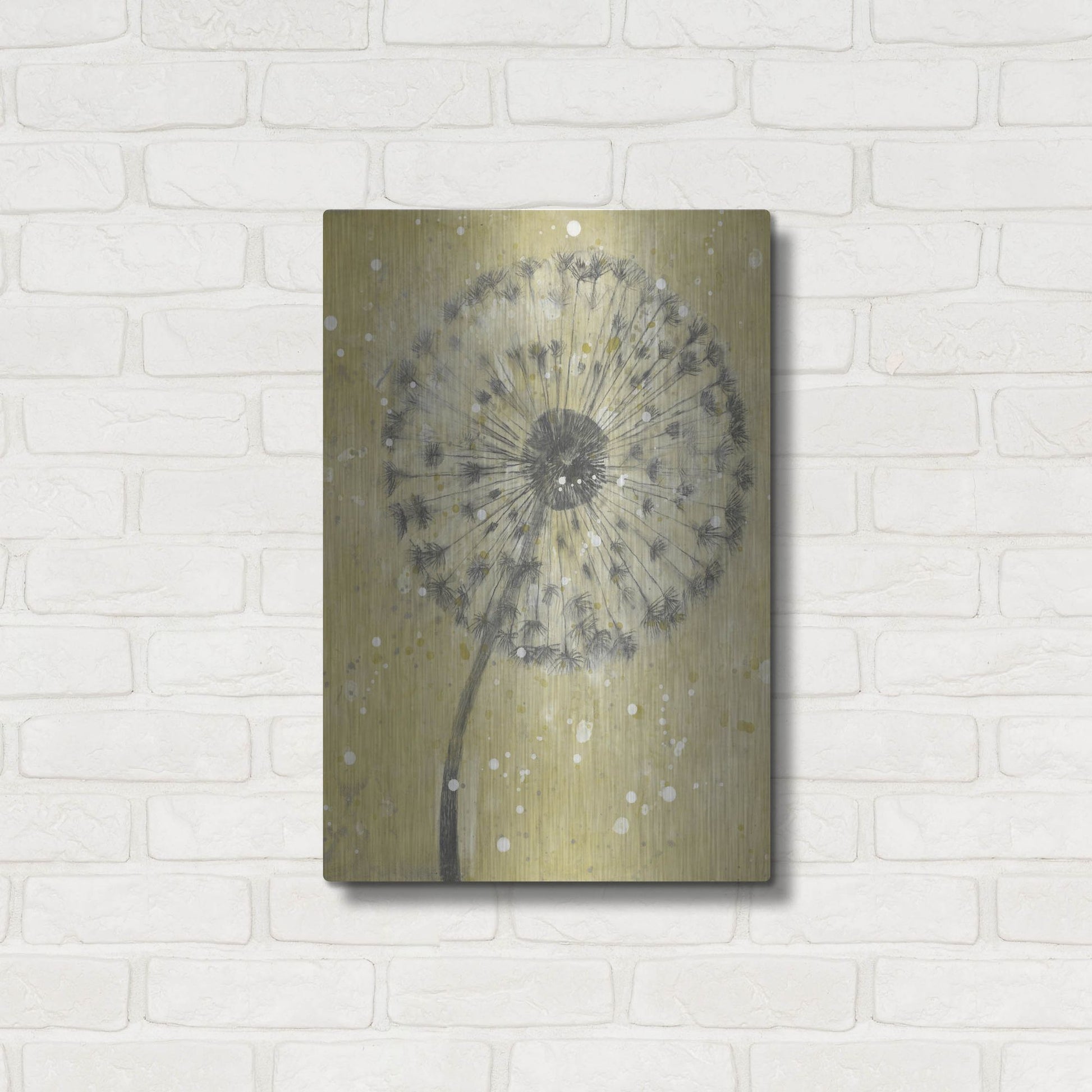 Luxe Metal Art 'Dandelion Abstract I' by Tim O'Toole, Metal Wall Art,16x24