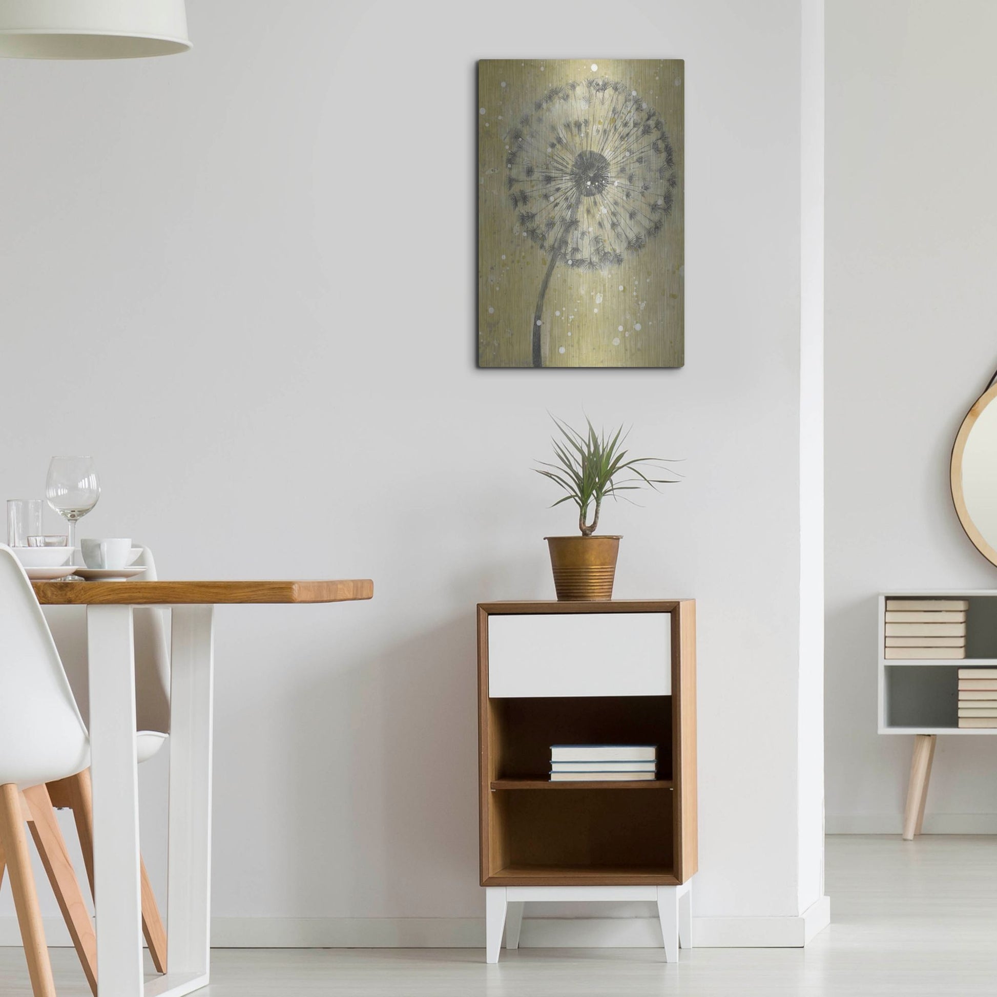 Luxe Metal Art 'Dandelion Abstract I' by Tim O'Toole, Metal Wall Art,16x24