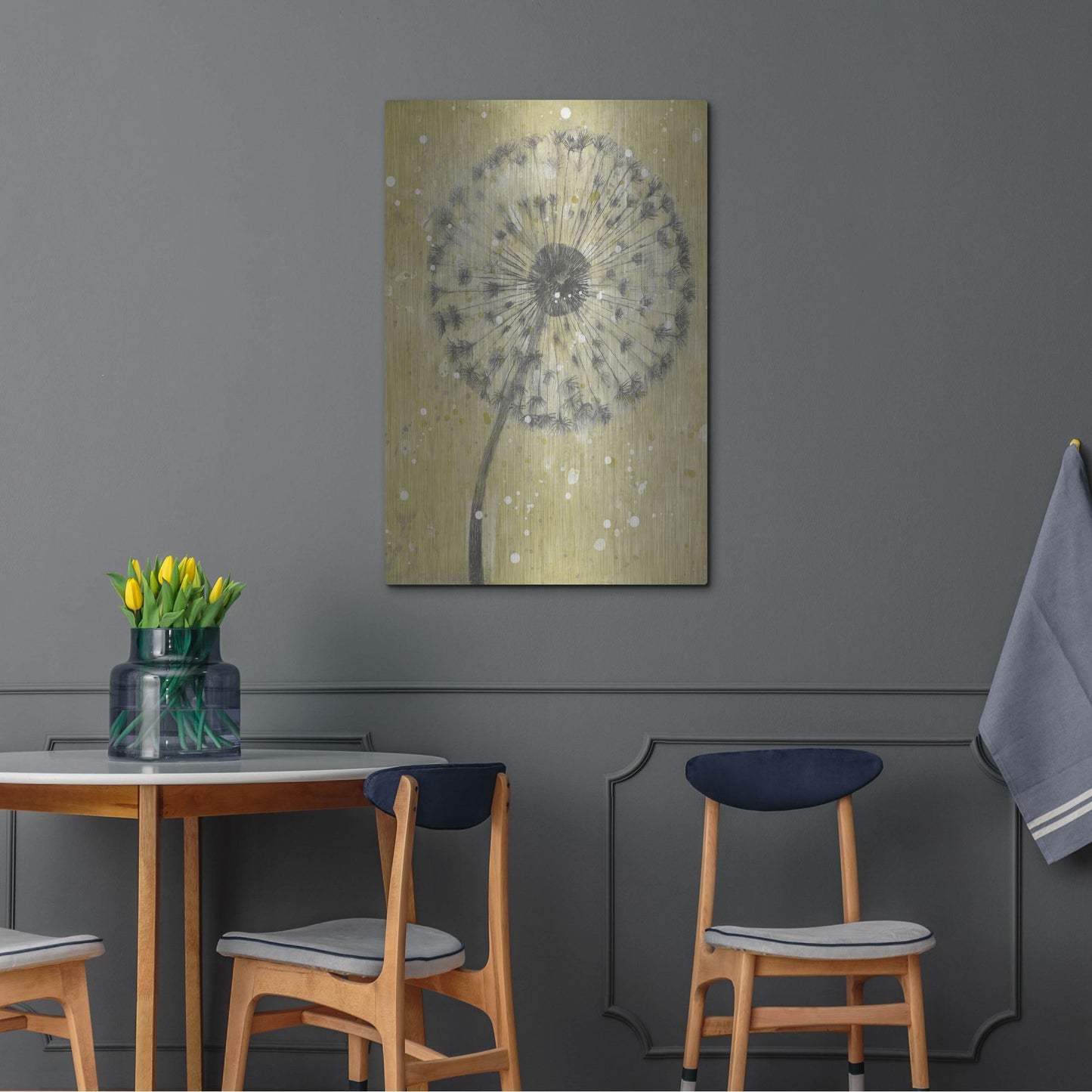 Luxe Metal Art 'Dandelion Abstract I' by Tim O'Toole, Metal Wall Art,24x36