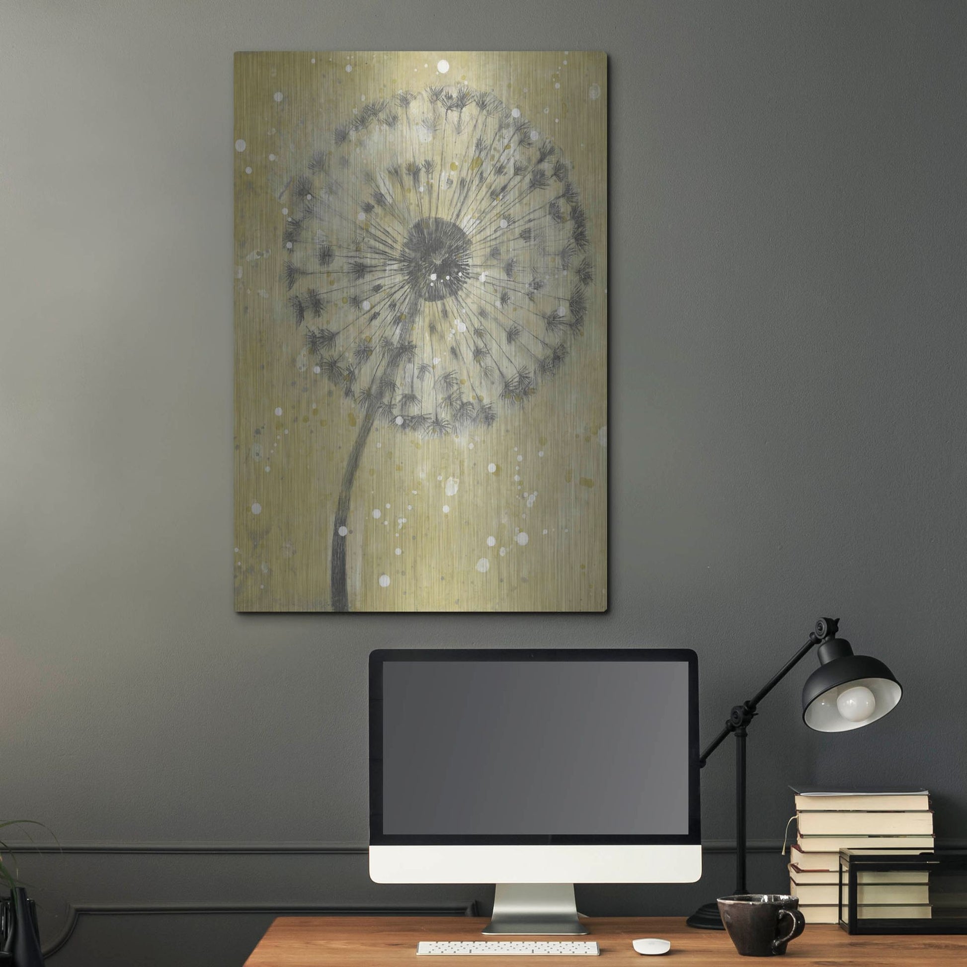 Luxe Metal Art 'Dandelion Abstract I' by Tim O'Toole, Metal Wall Art,24x36