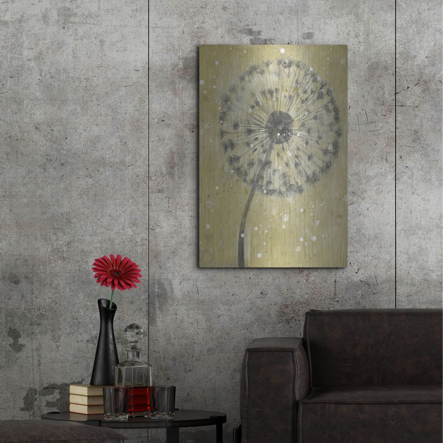 Luxe Metal Art 'Dandelion Abstract I' by Tim O'Toole, Metal Wall Art,24x36