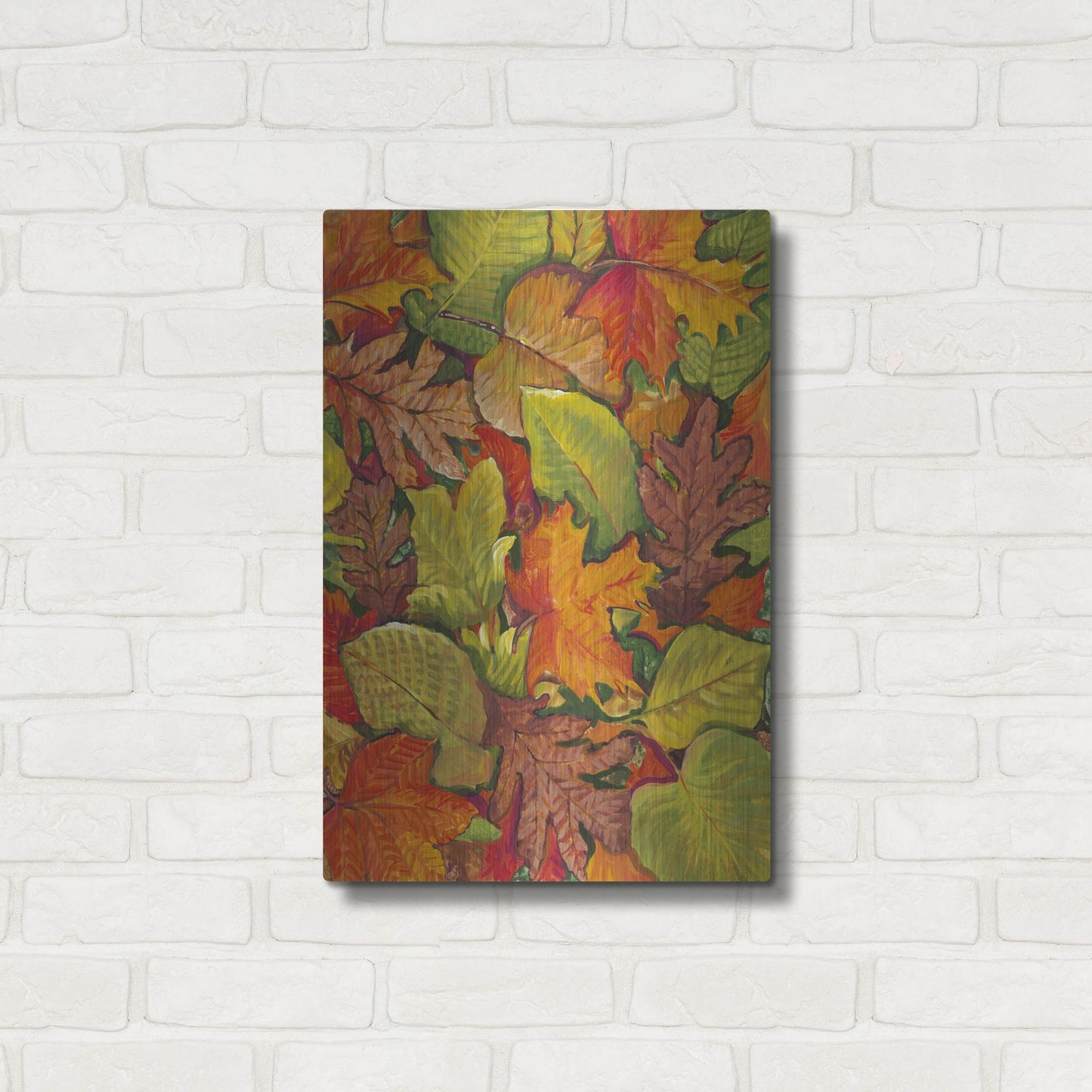 Luxe Metal Art 'Fallen Leaves I' by Tim O'Toole, Metal Wall Art,16x24