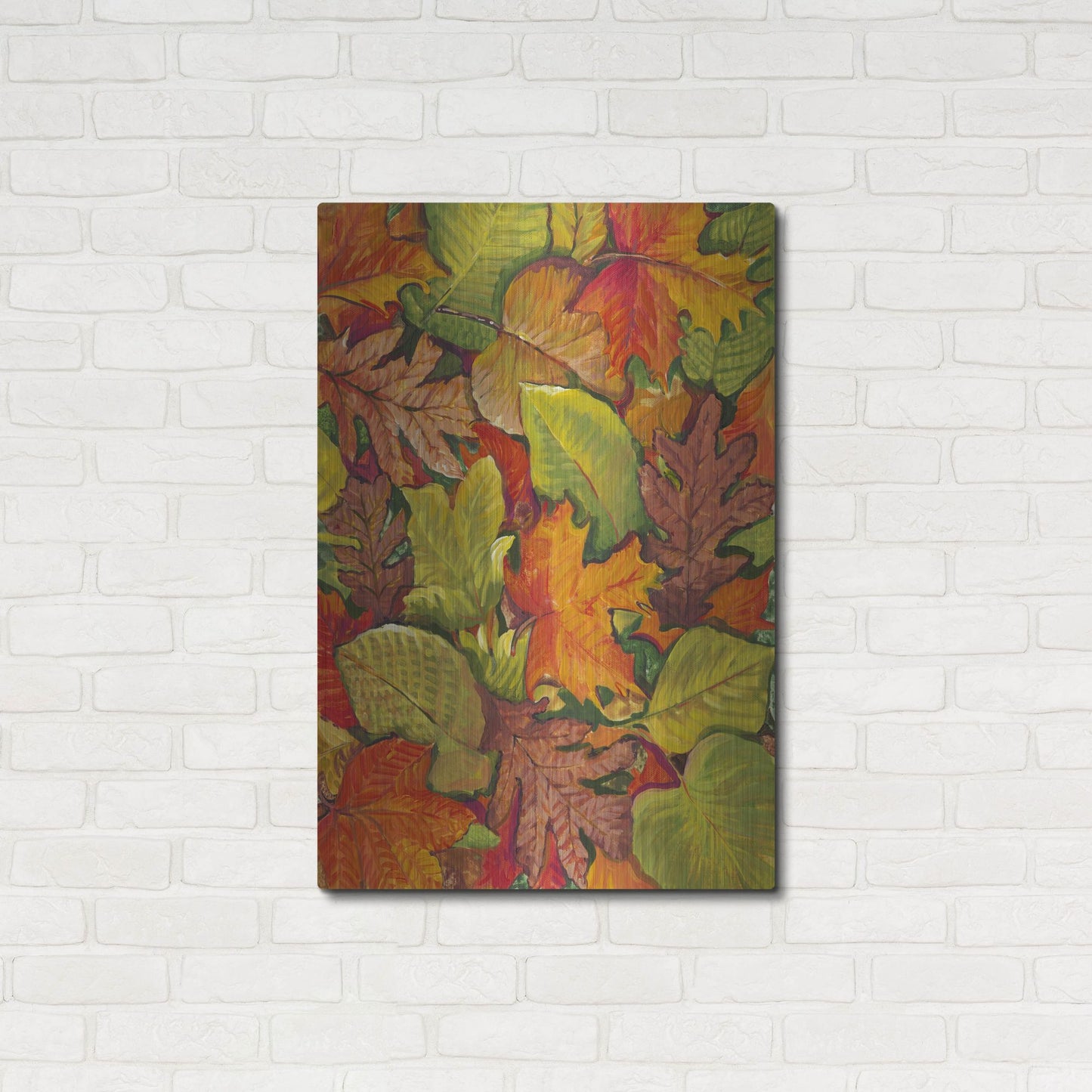 Luxe Metal Art 'Fallen Leaves I' by Tim O'Toole, Metal Wall Art,24x36