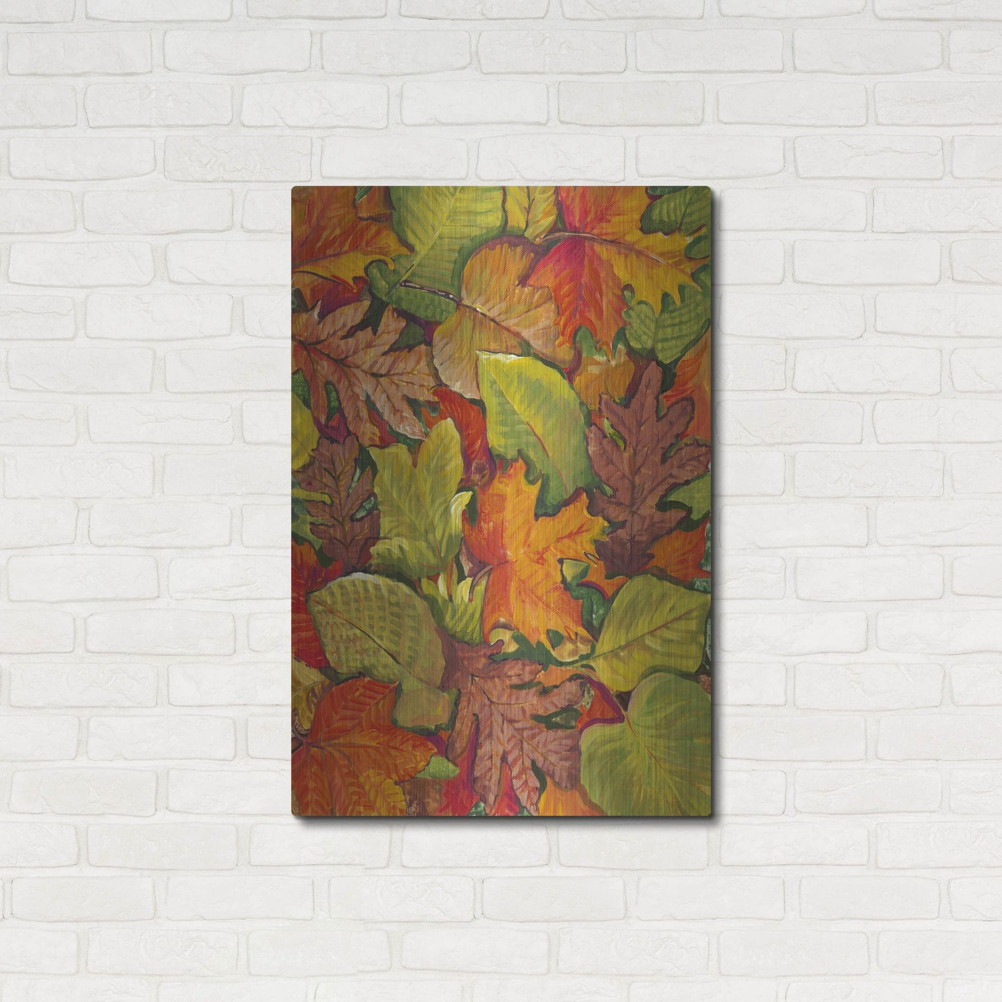 Luxe Metal Art 'Fallen Leaves I' by Tim O'Toole, Metal Wall Art,24x36