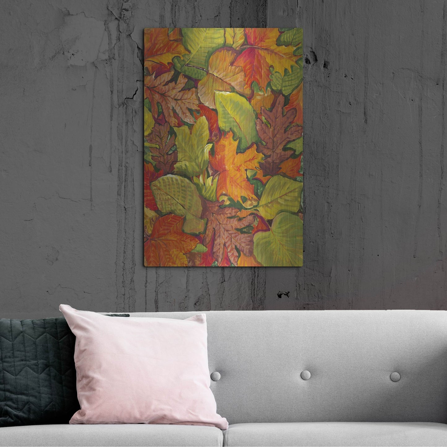 Luxe Metal Art 'Fallen Leaves I' by Tim O'Toole, Metal Wall Art,24x36