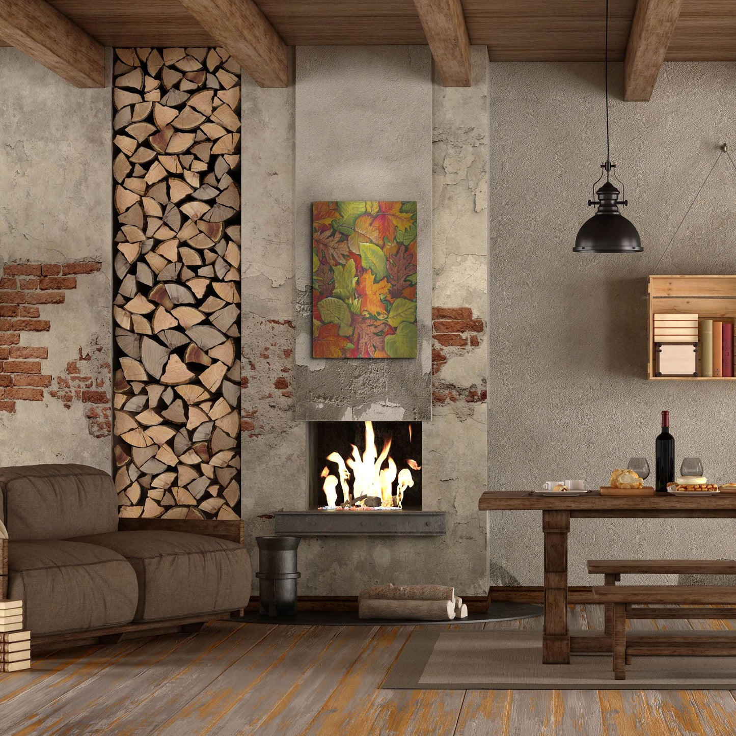 Luxe Metal Art 'Fallen Leaves I' by Tim O'Toole, Metal Wall Art,24x36