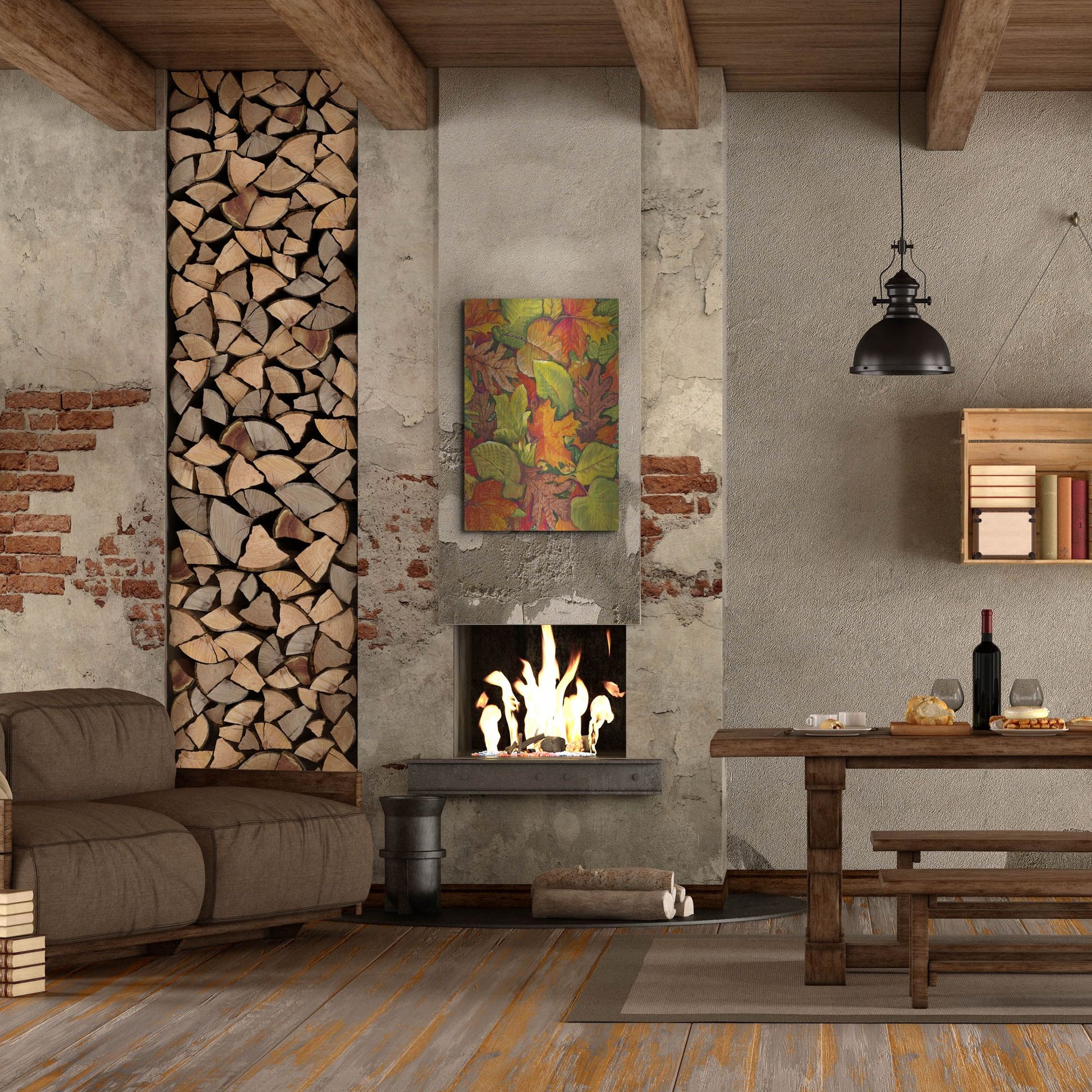 Luxe Metal Art 'Fallen Leaves I' by Tim O'Toole, Metal Wall Art,24x36